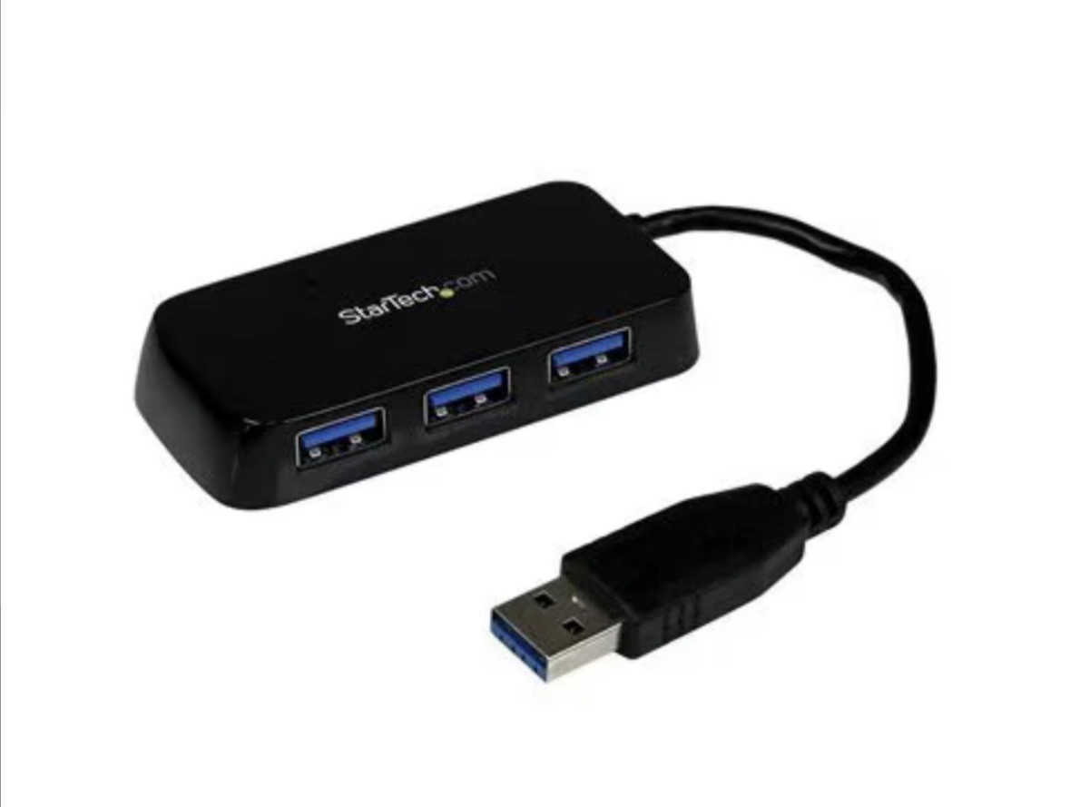 StarTech Portable 4 Port SuperSpeed Mini USB 3.0 Hub ST4300MINU3B, Black