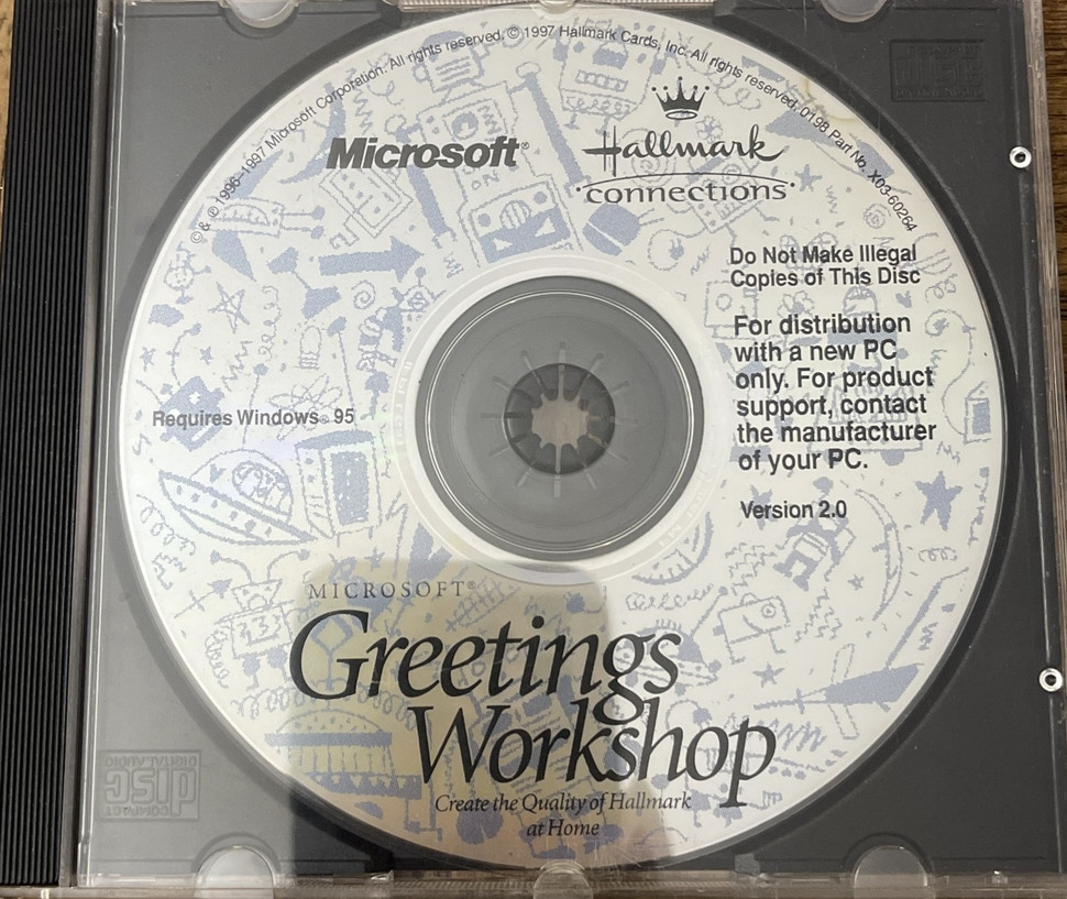 Microsoft Greetings Workshop PC CD Rom Software-Rare Vintage-SHIPS N 24 HOURS