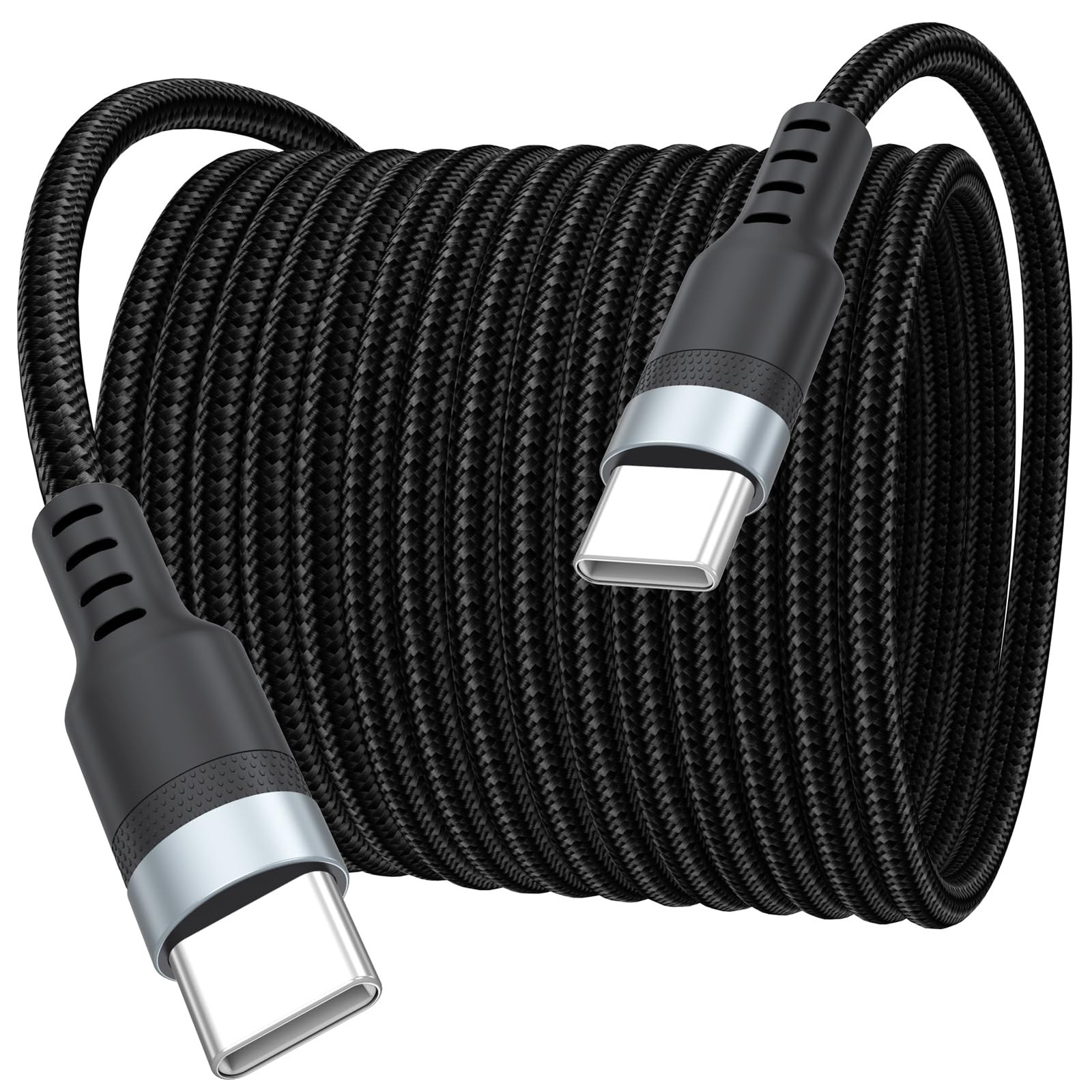 20 ft USB C Cable Fast Charging 60W, Long USBC to USB-C Charge 20 Feet, Grey