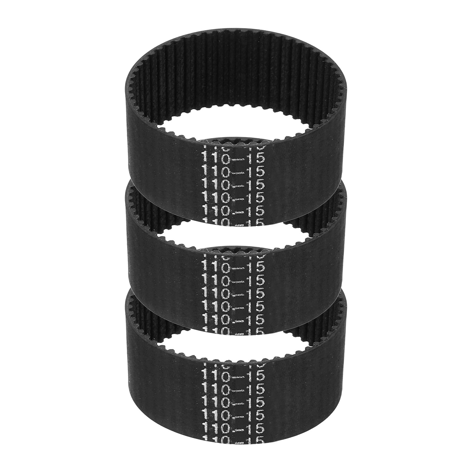 110mm GT-2 Timing Belt, 3pcs 15mm Width 2mm Pitch 3D Printing Closed Loop, Black