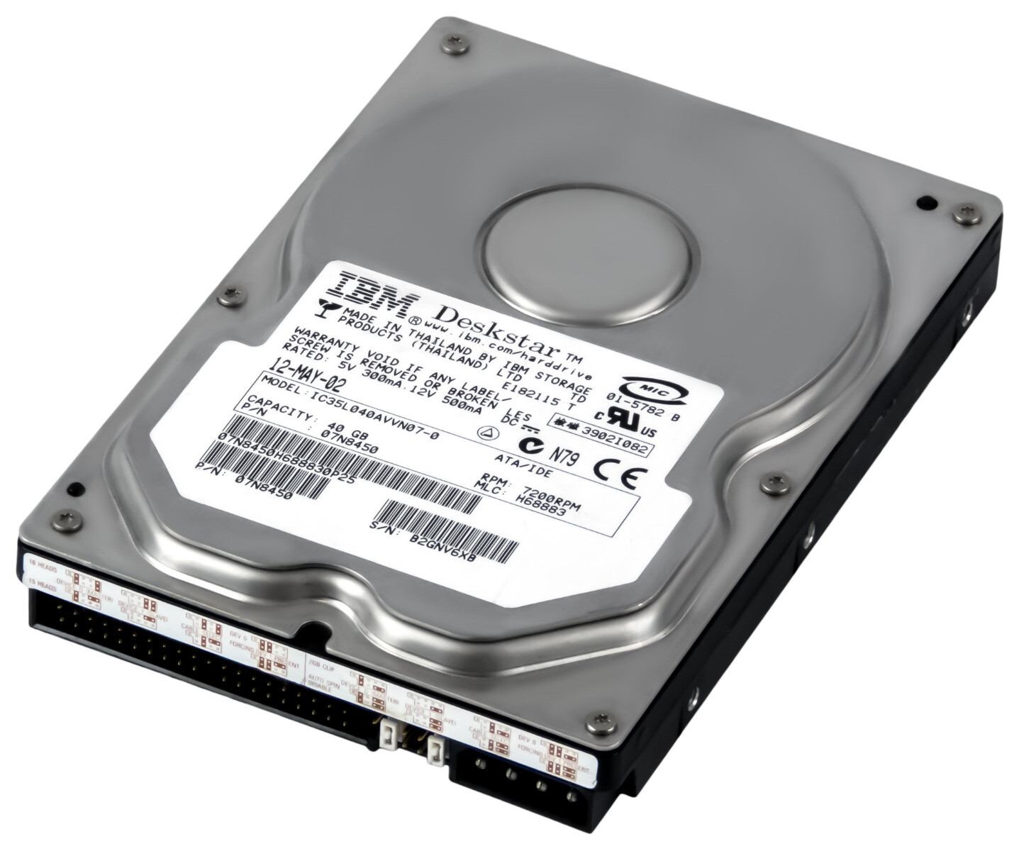 IBM DeskStar 120GXP 07N8450 40GB 7.2K 2MB ATA 3.5'' IC35L040AVVN07-0