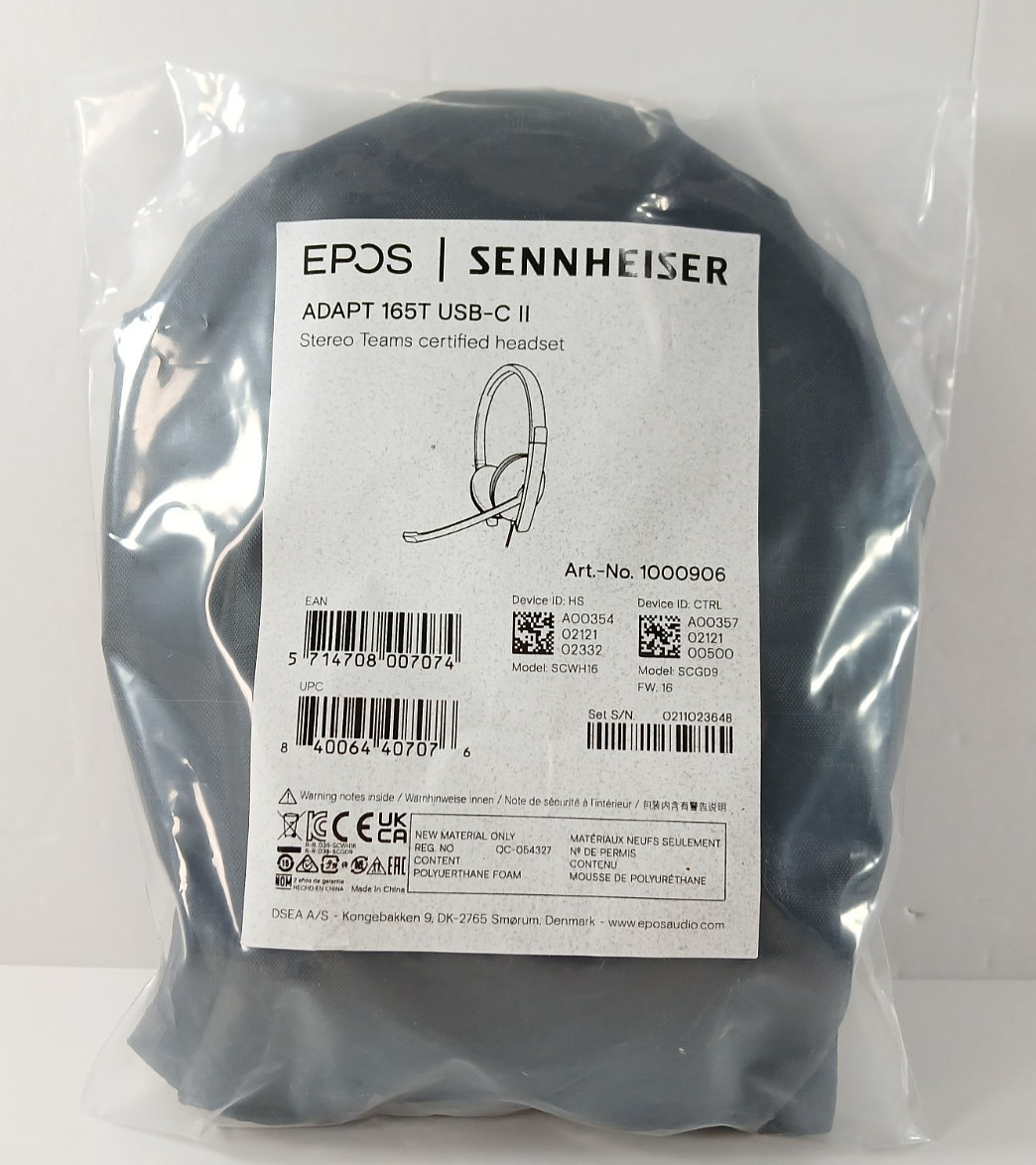 EPOS Sennheiser Adapt 165T USB-C II Wired Stereo Headset for Microsoft Teams NEW