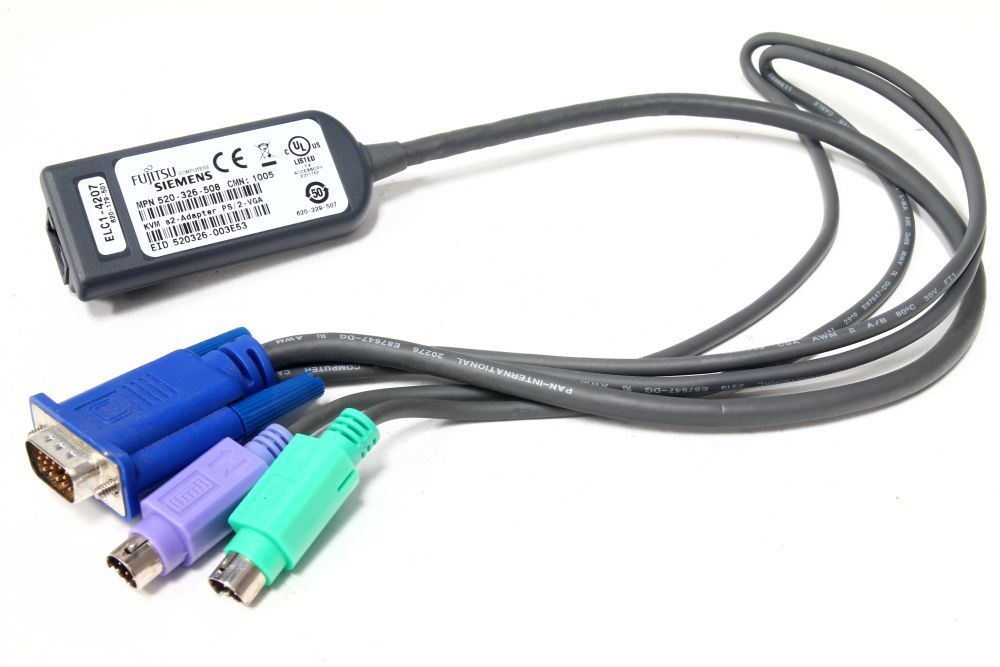 Fujitsu Siemens Computers KVM e2 Adapter PS/2-VGA FSC MPN 520-326-508 RJ45