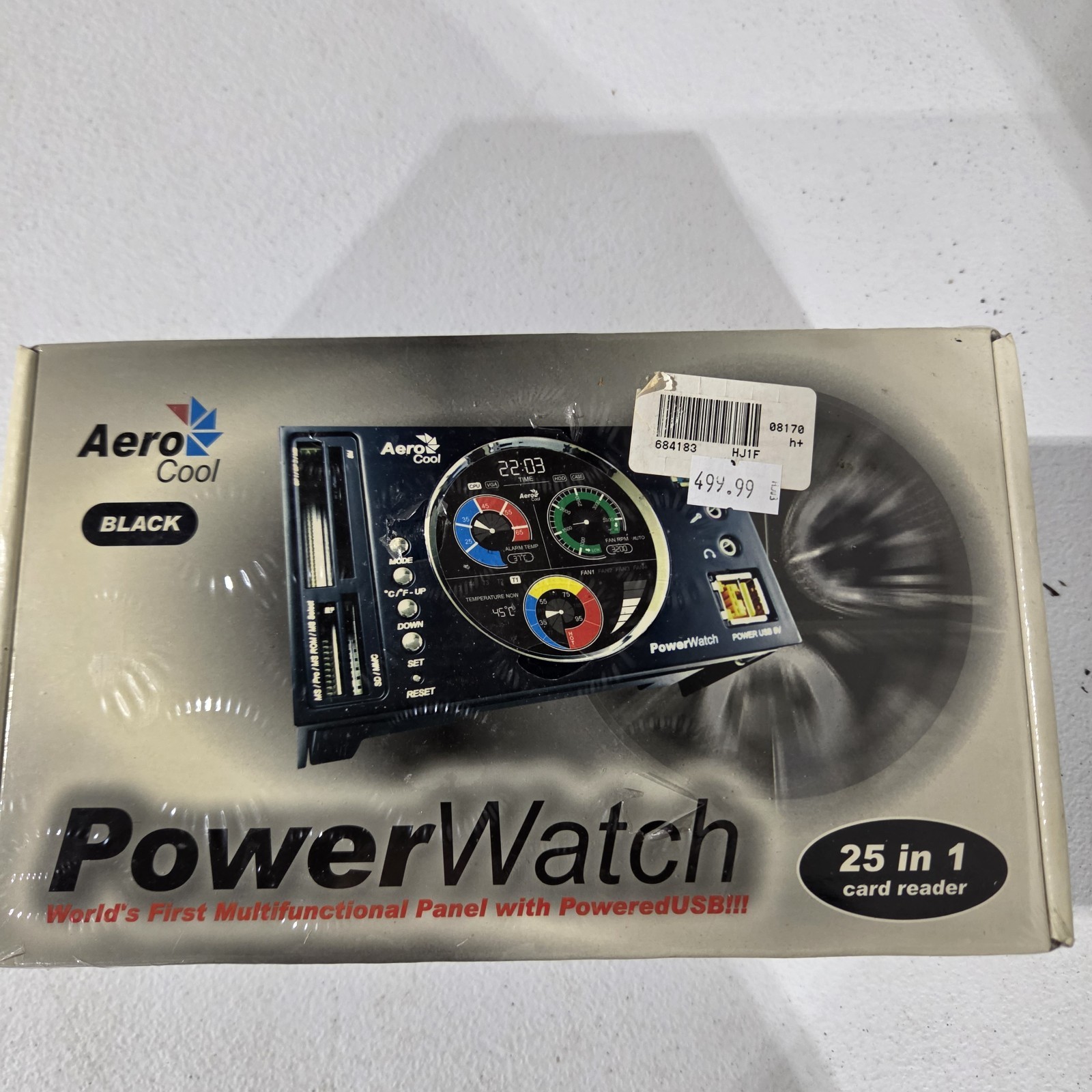 New Sealed AeroCool PowerWatch 2x2.5 Bays Multipanel PoweredUSB Cooling Fan