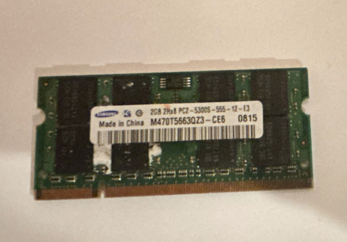Samsung 2GB DDR2 SO-DIMM Laptop RAM 200-Pin PC2-5300S M470T5663QZ3-CE6
