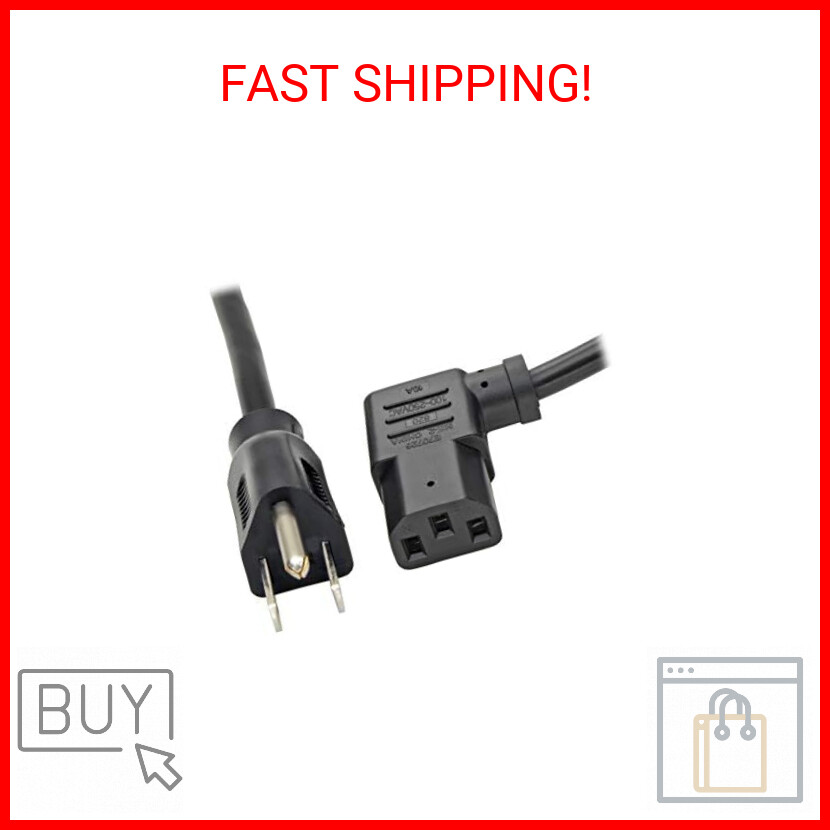 Tripp Lite Standard Computer Power Cord 10A,18AWG (NEMA 5-15P to Left Angle IEC-