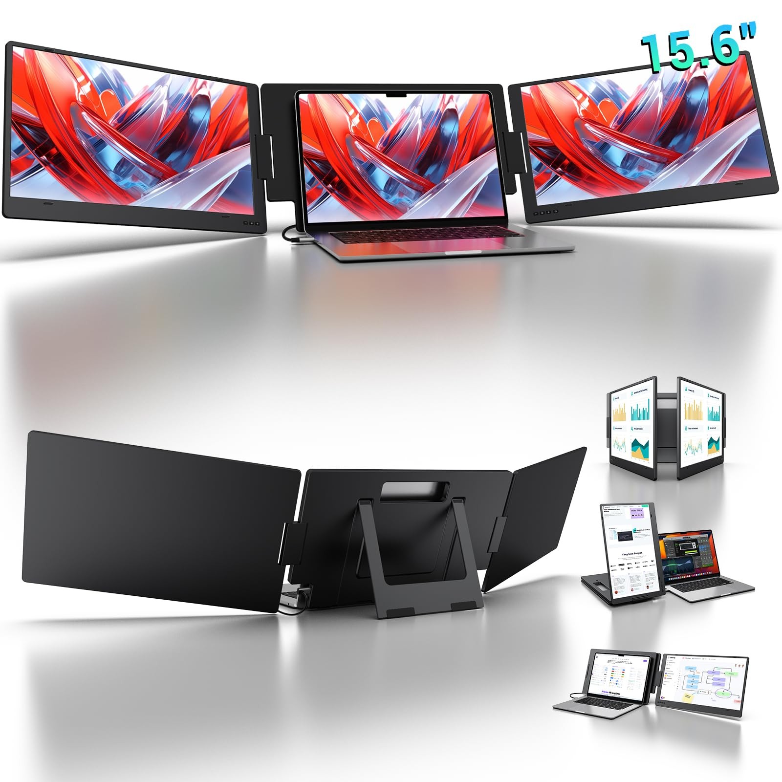 KYY 15.6" Laptop Screen Extender, 1080P FHD IPS Portable Monitor