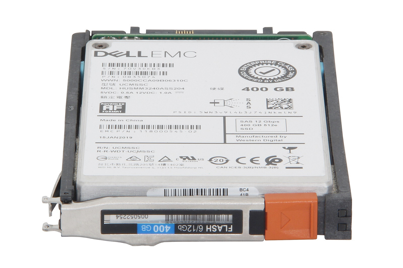 EMC Unity 400GB SAS 12Gb SSD 2.5" Disk SFF / D3-2S12FX-400, 005052254
