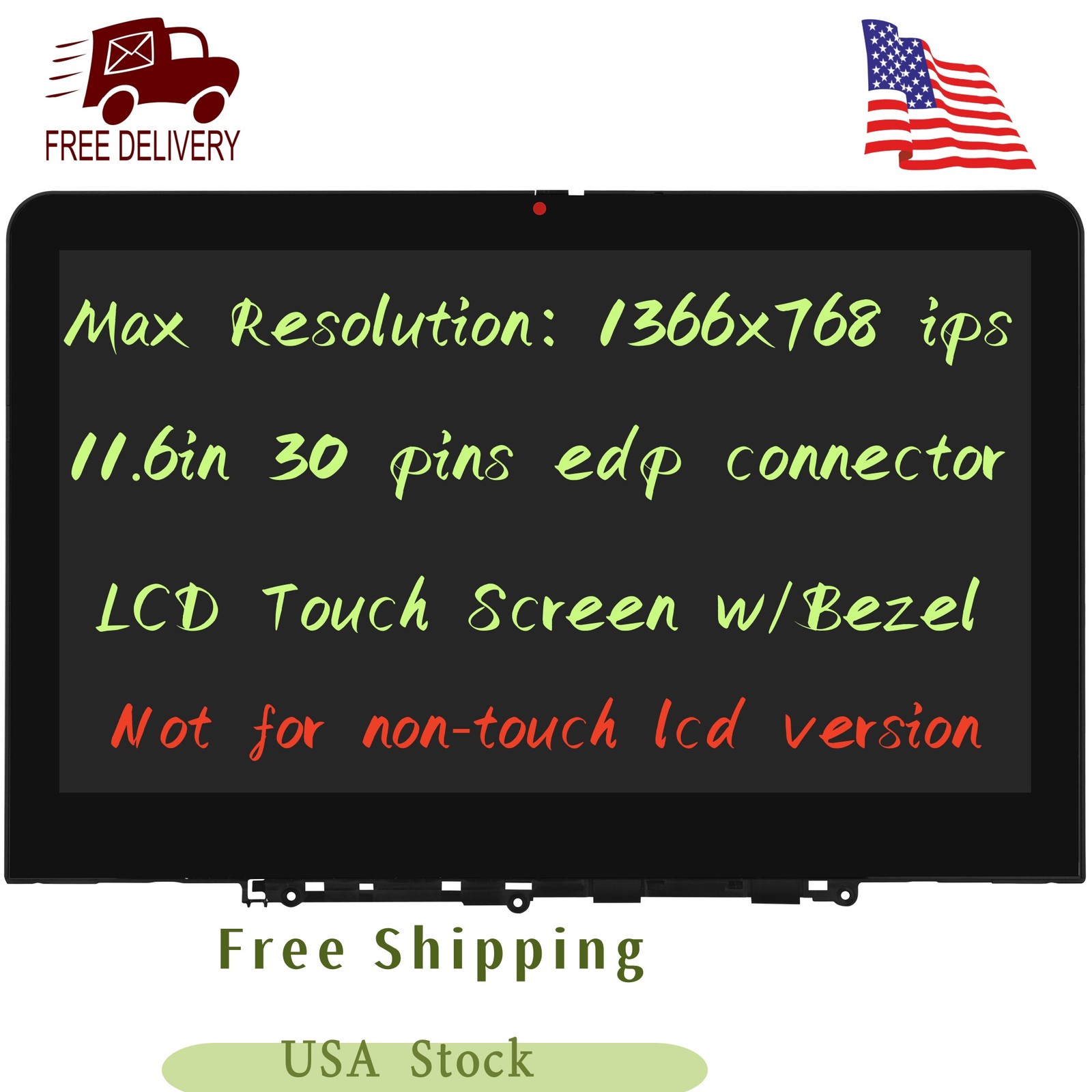 5M11Q54434 New for Lenovo 500e Chromebook Gen 4s HD LCD Touch Screen Replacement