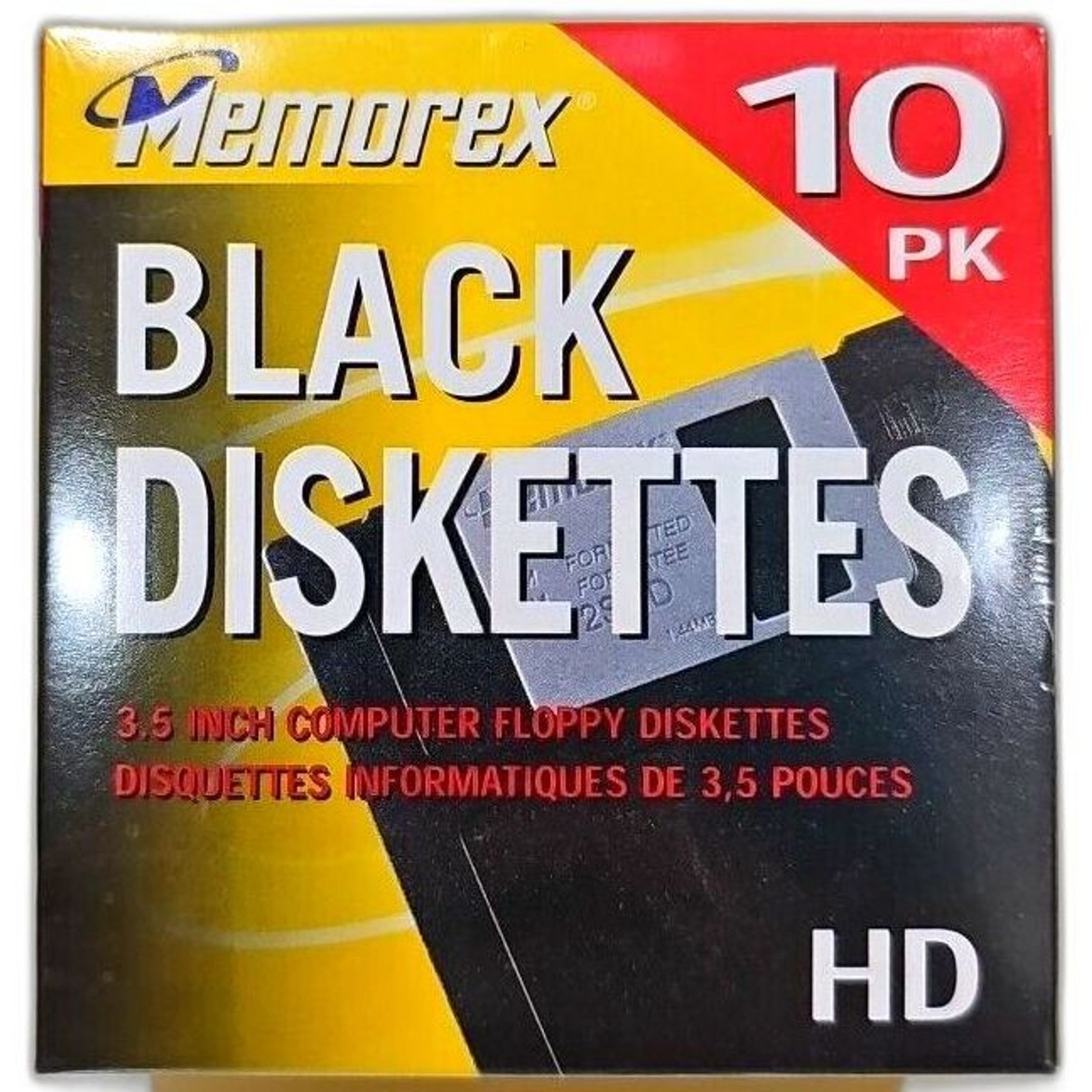 NOS 2005 Sealed Memorex Black Diskettes 3.5" HD Computer Floppy Disks 10 Pack