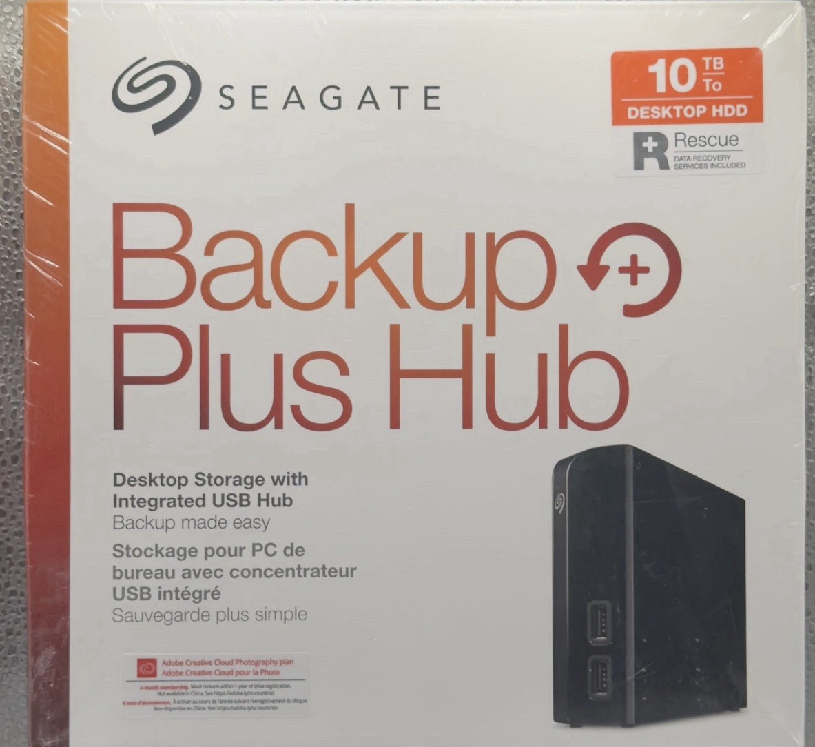 New Sealed Seagate 10 TB HDD Desktop Backup Hub With Integrated USB Hub External