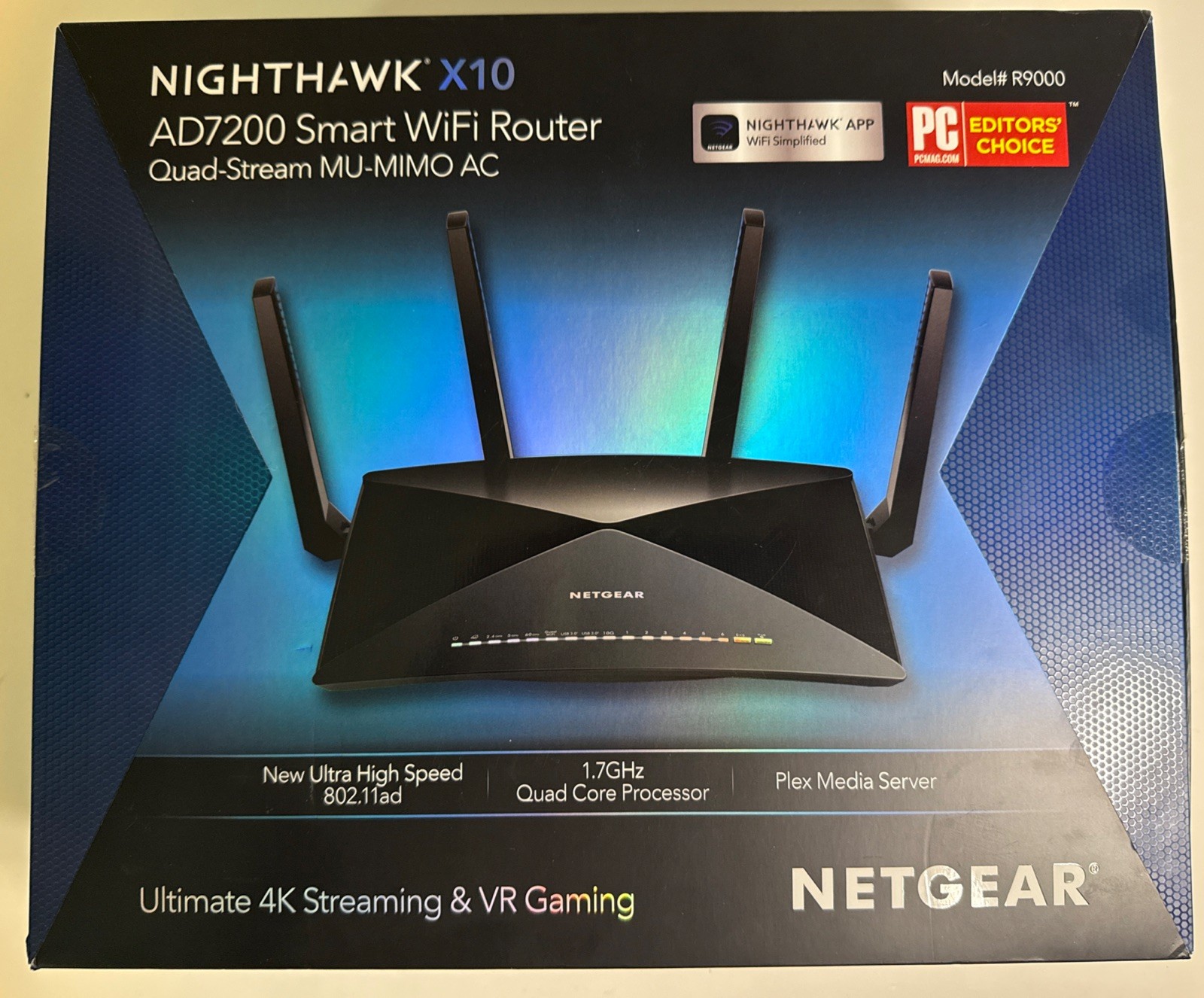 Netgear Nighthawk X10 AD7200 Smart WiFi Router Model R9000 With Box