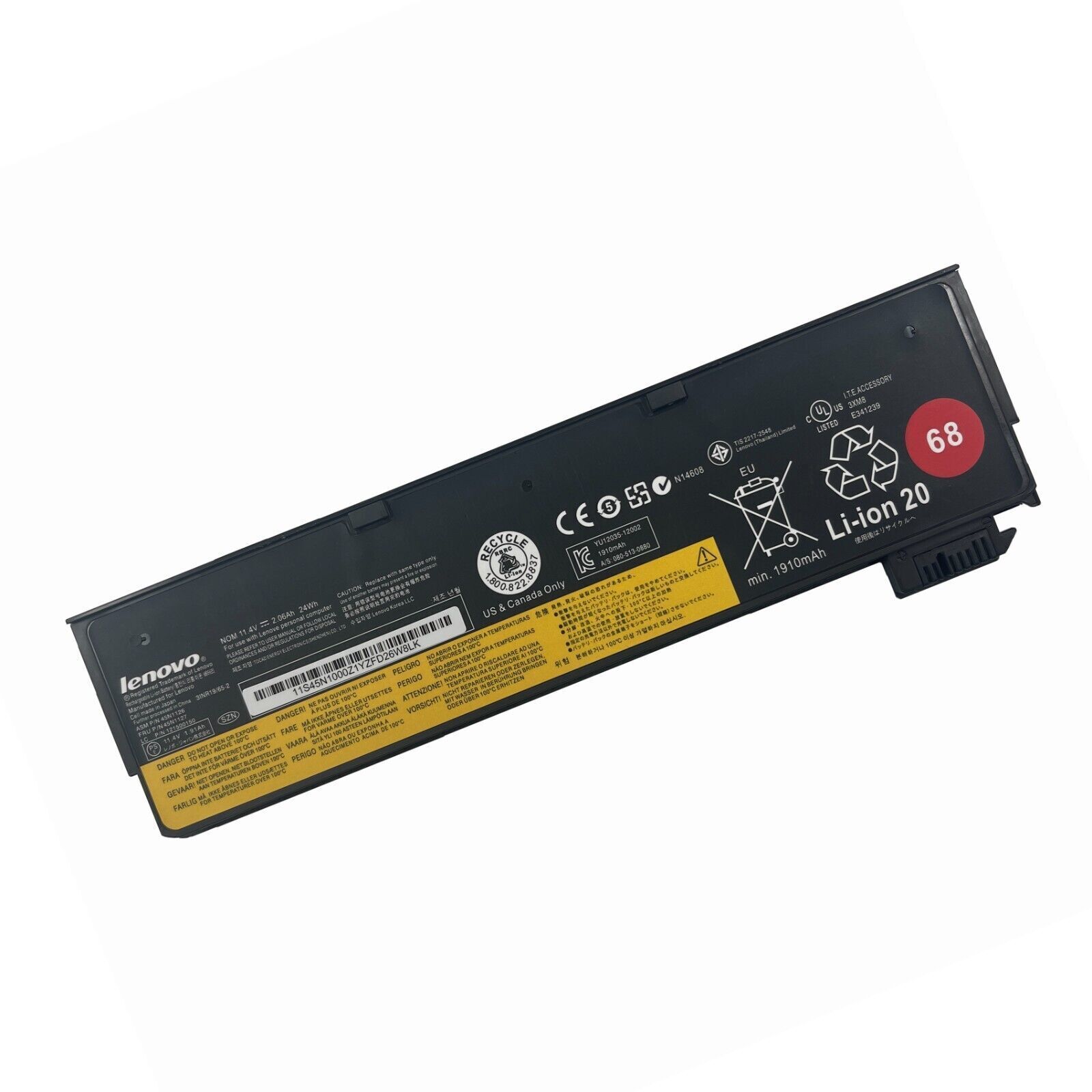 68 Genuine 24Wh 11.4V 3-CELL Battery For Lenovo Thinkpad X240 X240S X250 X260