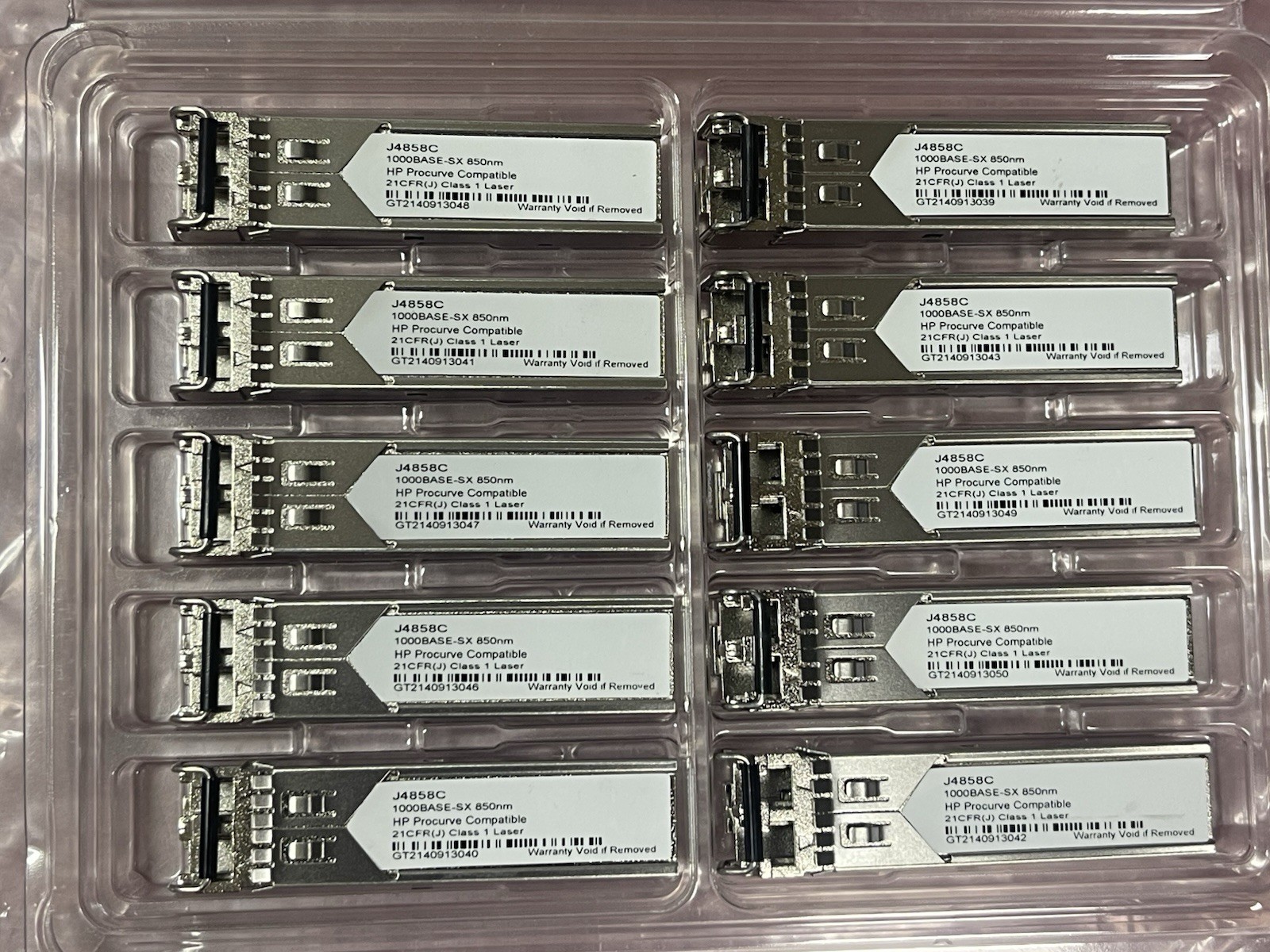 Lot of 10 J4858C 1990-3657 1000Base-SX SFP HP ProCurve COMPATIBLE New pulled