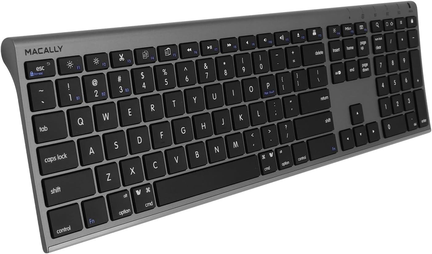 Macally Wireless Bluetooth Keyboard for Mac - Compatible Apple Keyboard or MacBo
