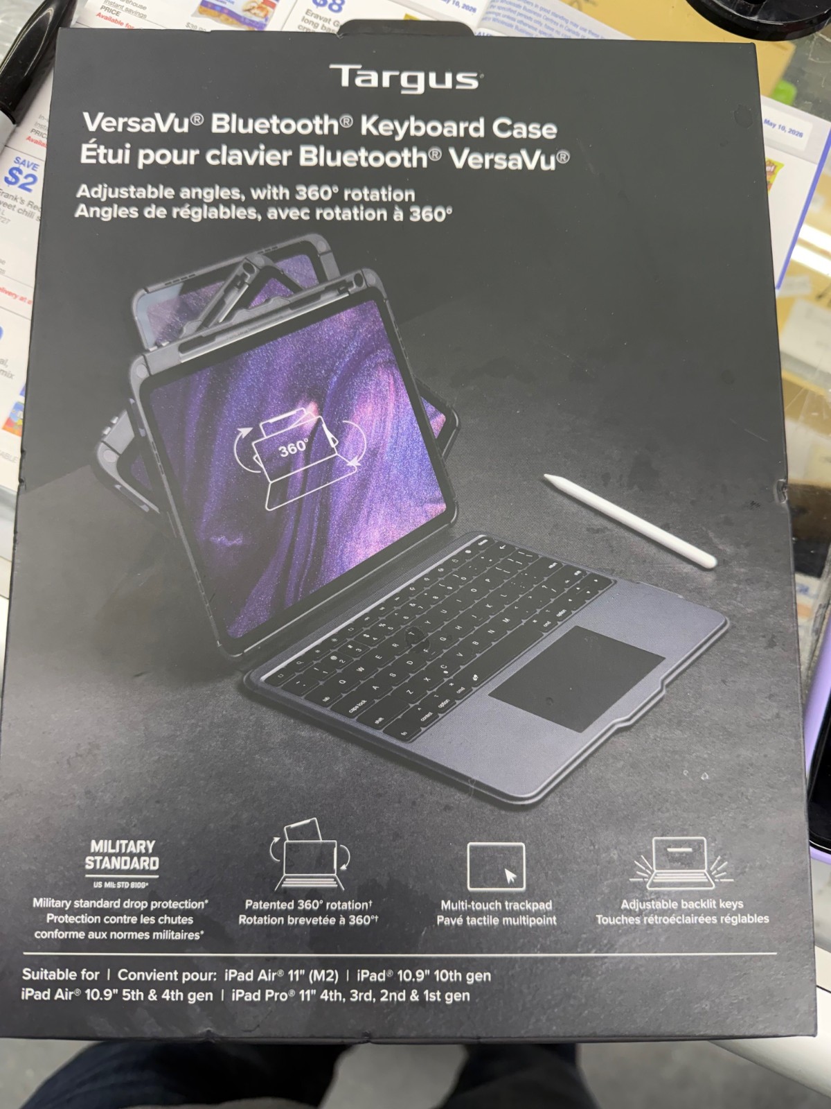 THZ967 Targus VersaVu BLUETOOTH KEYBOARD CASE. 360 Rotation