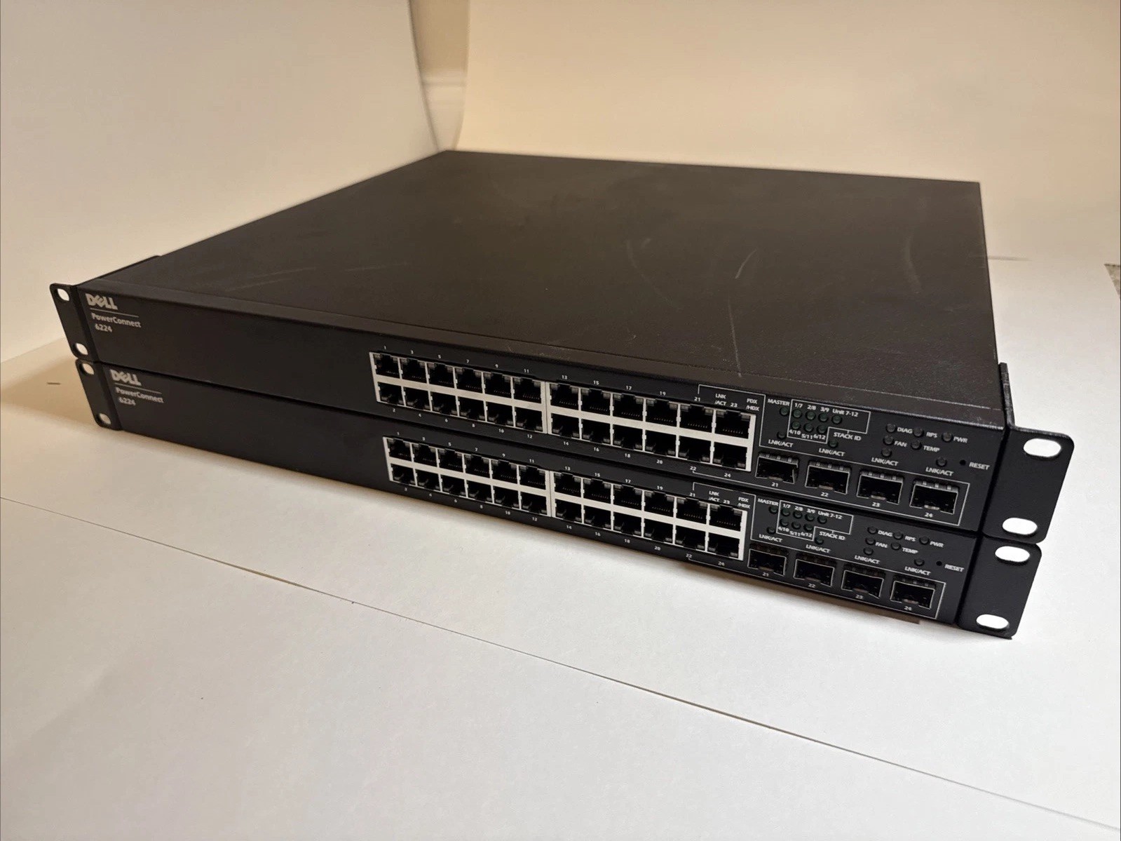 LOTS OF TWO (2)Dell PowerConnect 6224 24-Port SFP Gigabit Managed Network Switch