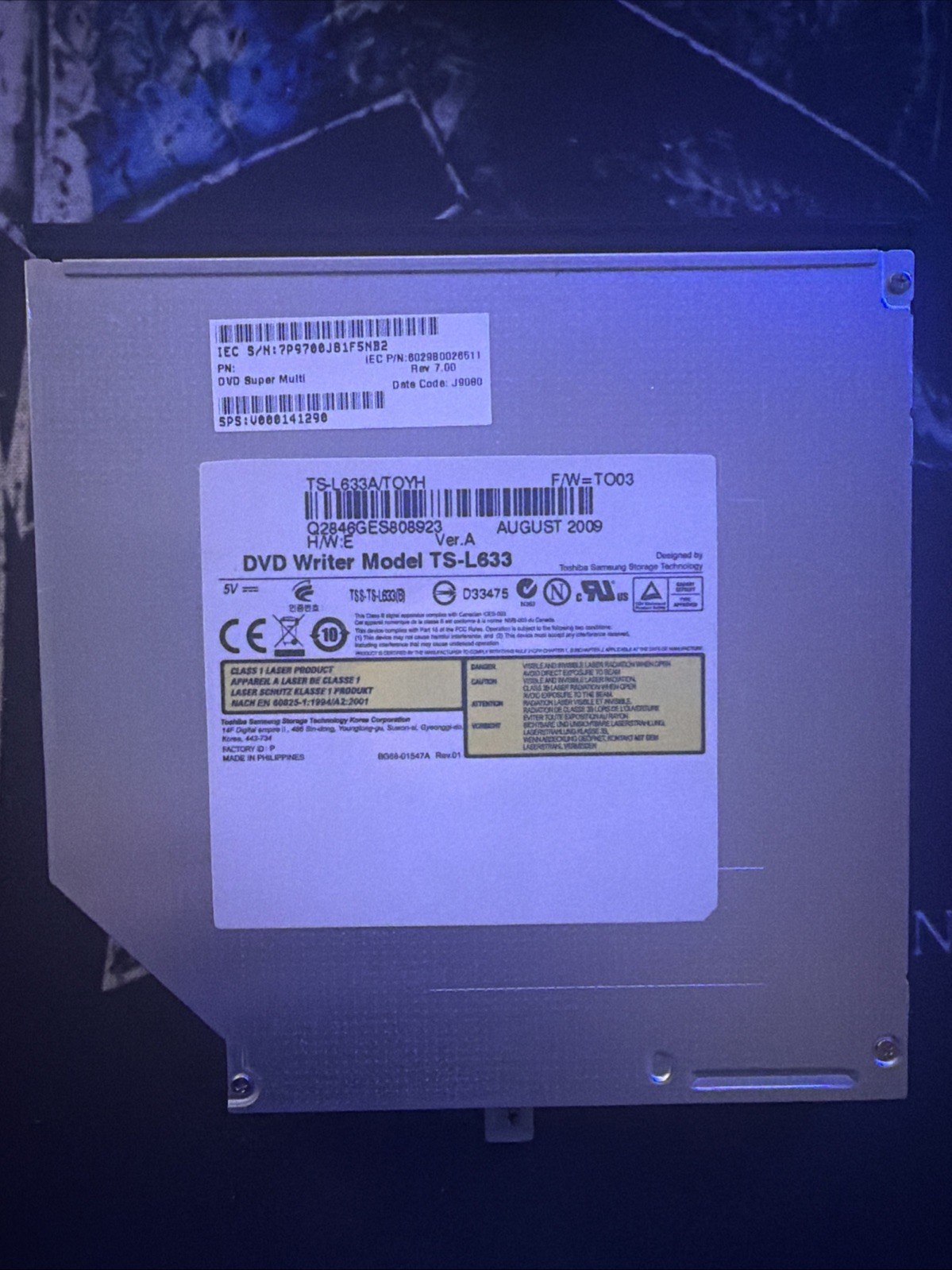 Toshiba Satellite L305-S5955 Laptop DVD Writer Model TS-L633 V000141290