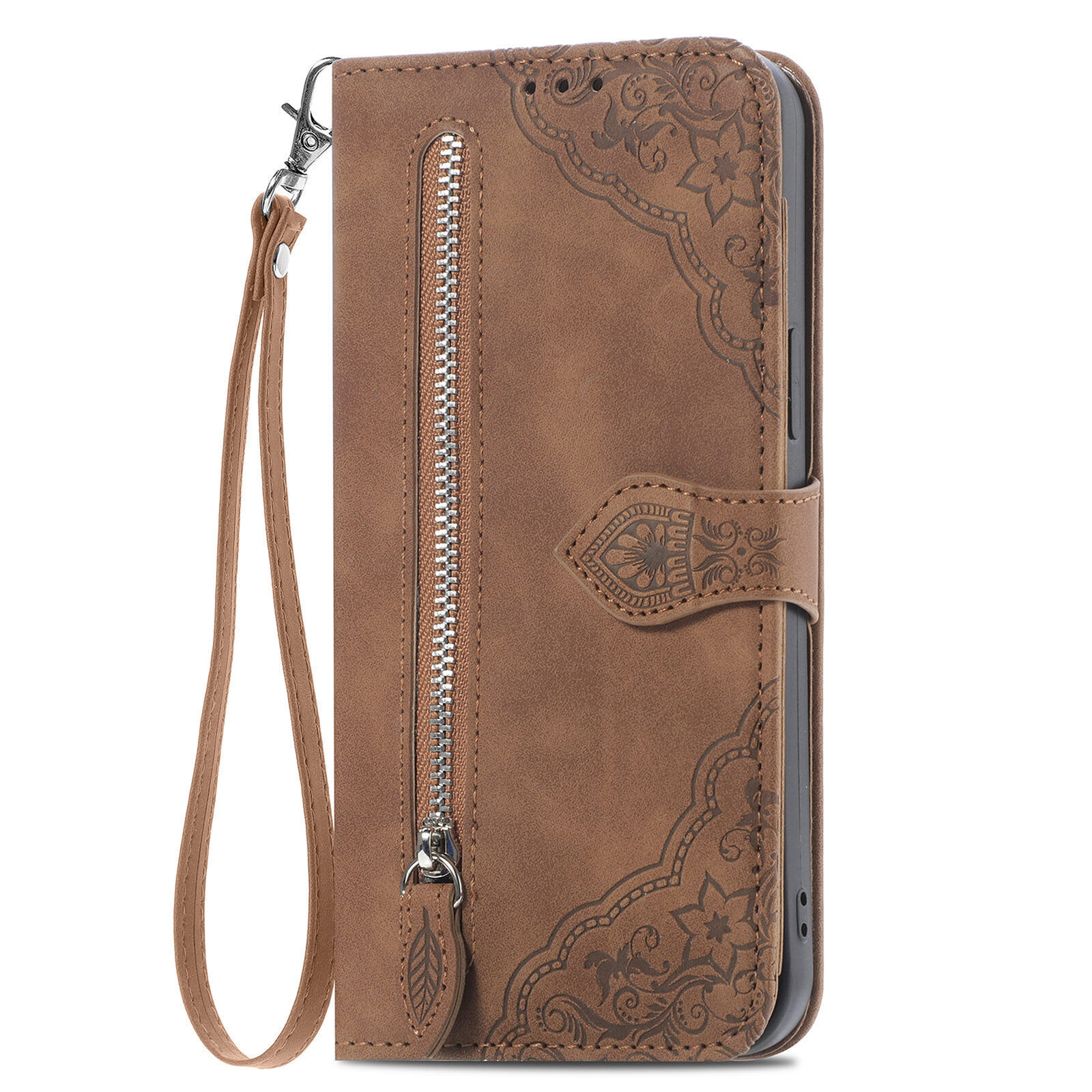 Flip Zip Flower Leather Wallet Cover Case For 18 17 16 14 15 12 11 13 Pro 16E