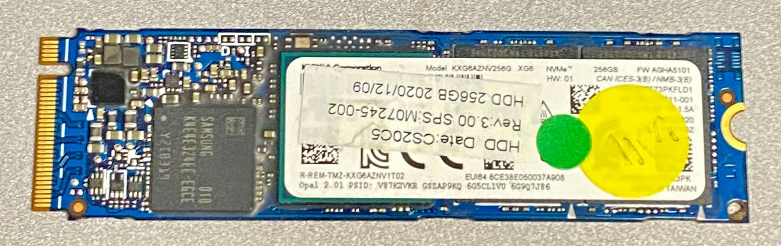 KIOXIA 256GB SSD M.2 2280 NVMe PCIe KXG6AZNV256G XG6