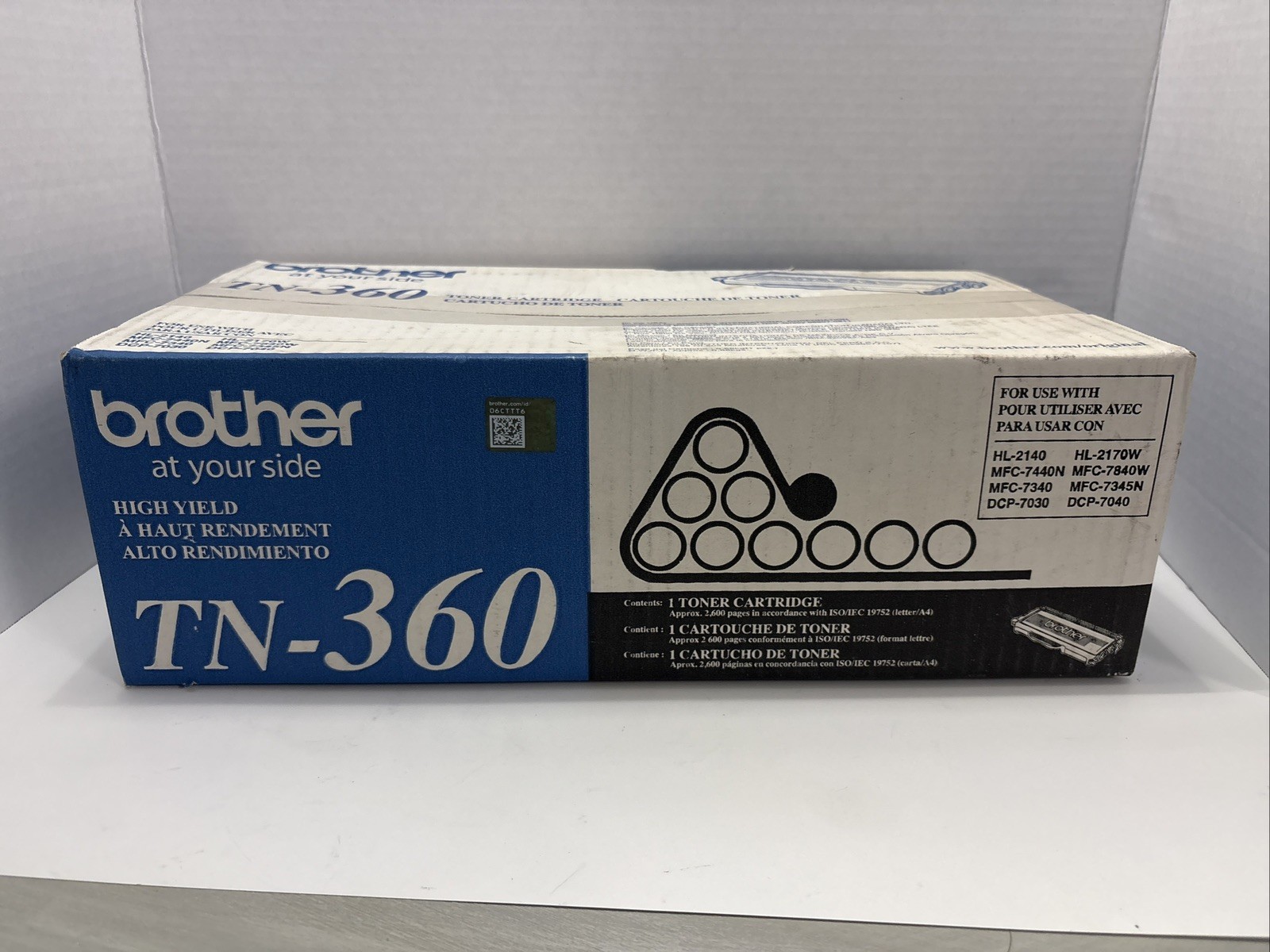 Brother TN-360 TN360 Black HiYield Toner Cartridge Genu New Sealed Box Ship Free