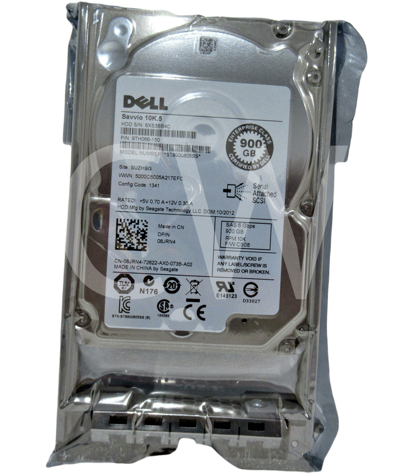 9TH066-150 Dell 8JRN4 900GB 10K RPM 6Gbps 2.5" SAS SERVER HDD Hard Drive W/Caddy