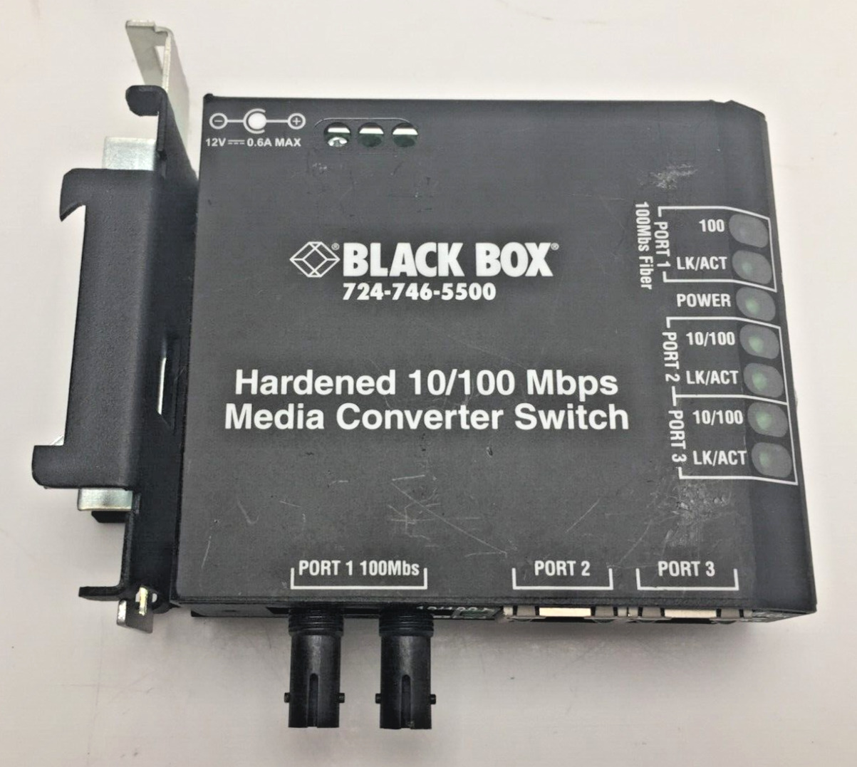 BLACK BOX HARDENED 10/100 MBPS MEDIA CONVERTER SWITCHE LB100A-HD-ST-24