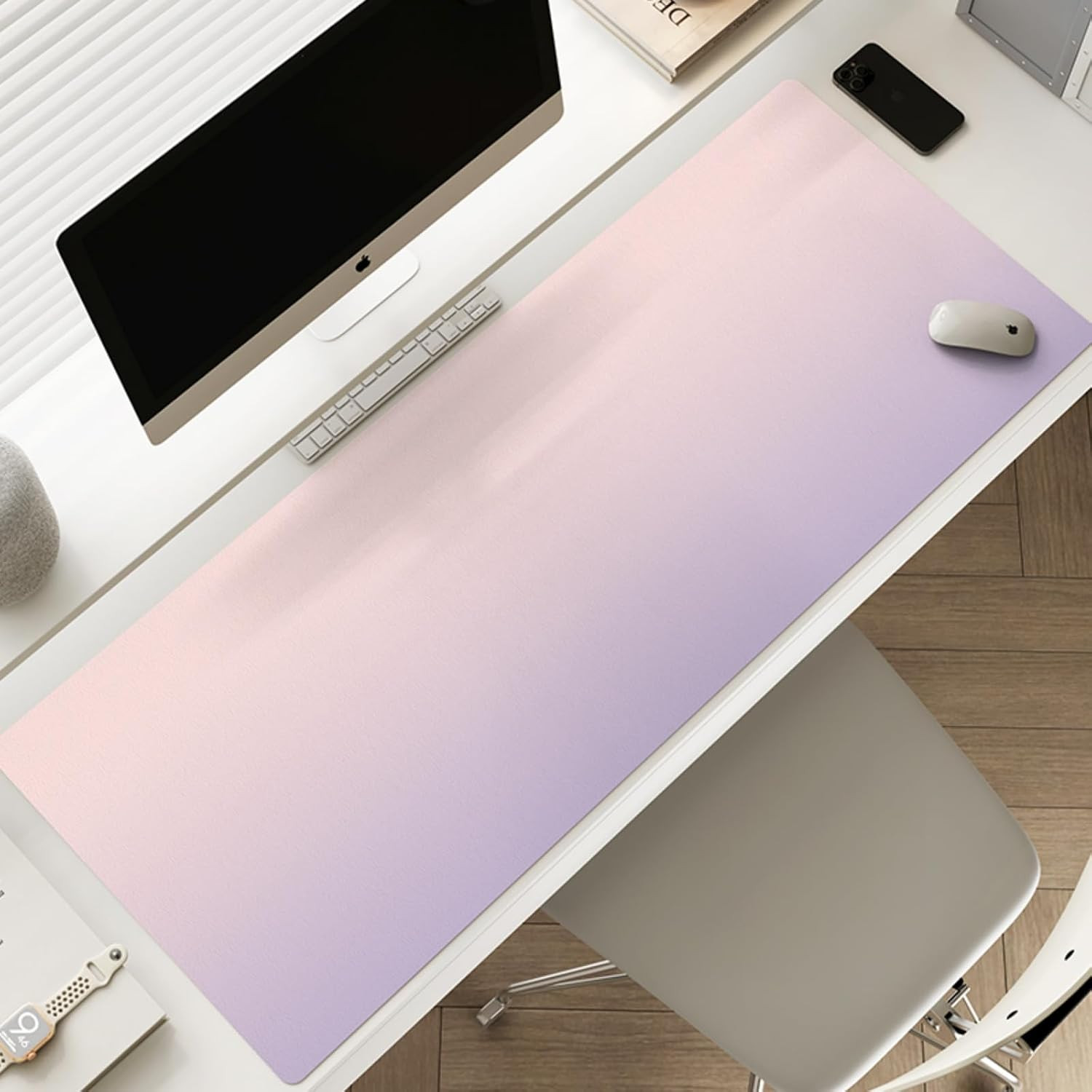 Cute Desk Mat for Women, Kawaii Aesthetic Desk Pad, Large Non-Slip Waterproof ma