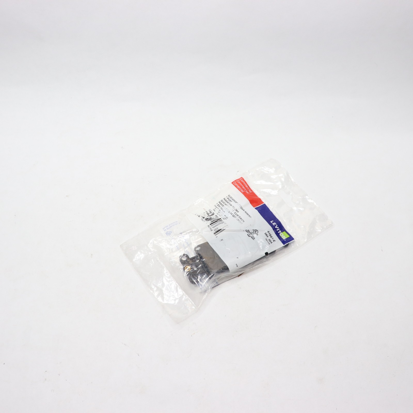 (1-Pk) Leviton QuickPort Decora Insert 1-Port Black 41641-E 