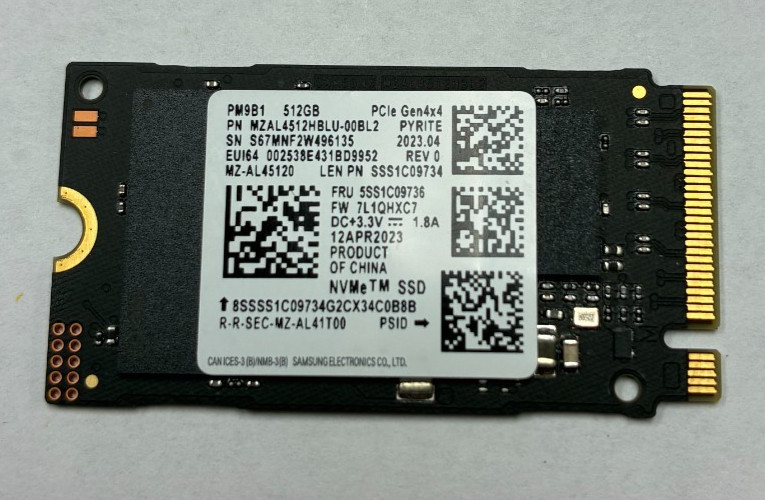 Samsung PM9B1 512GB M.2 2242 PCIE Gen4X4 NVME SSD MZ-AL45120