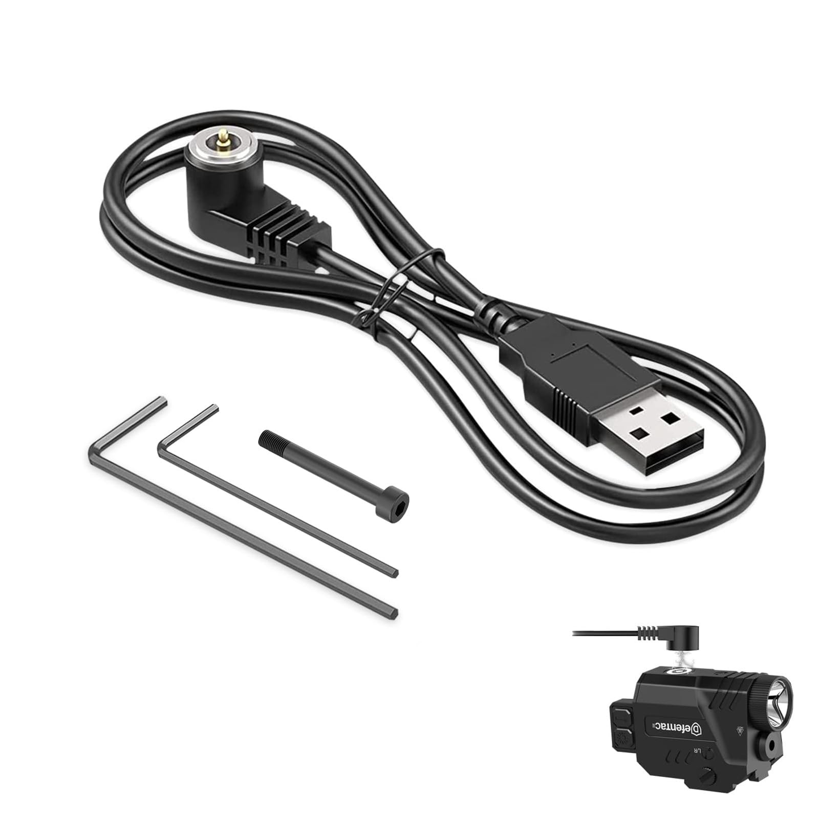 DEFENTAC USB Magnetic Charging Cable 15 cm, Black