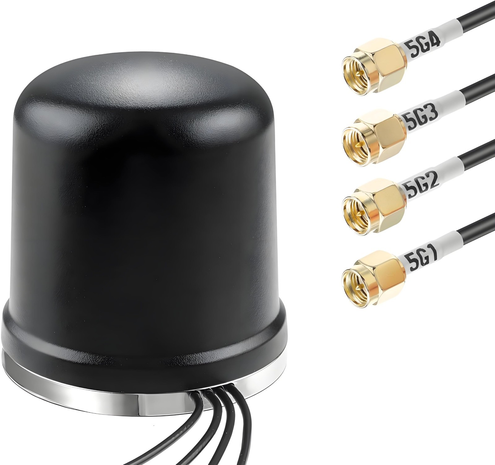 G LTE 5G 4x4 MIMO Omni Antenna 2-Pack Magnetic Base SMA Male 10ft Cable