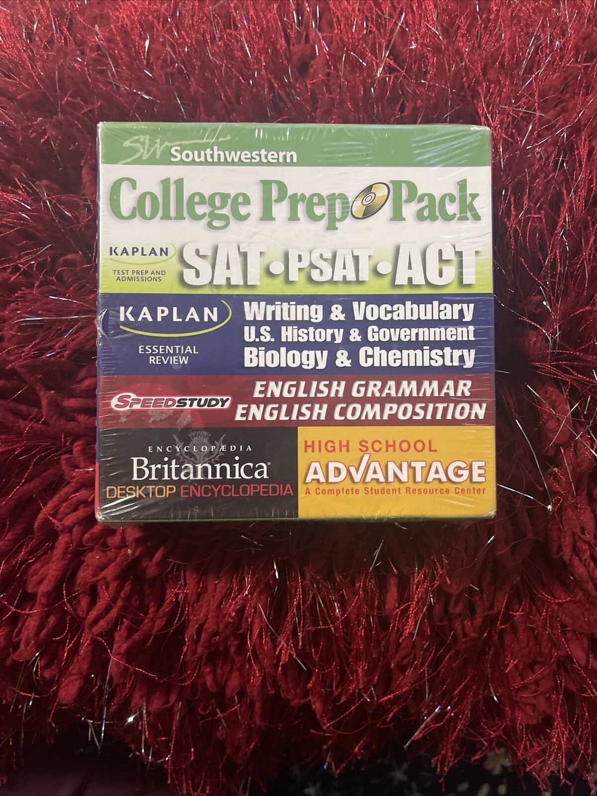 College Prep Pack CD; Kaplan SAT, PSAT, ACT, Encycopedia Windows and Mac Sealed