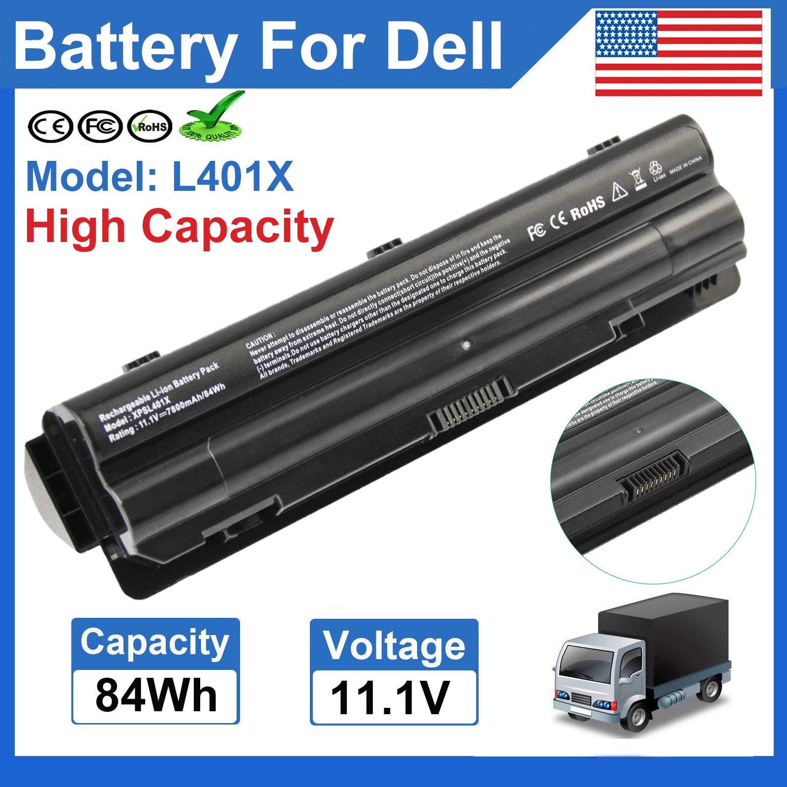 ✅9 Cells Battery for Dell XPS 14 L401X 15 L501X L502X 17 L701X L702X J70W7 JWPHF