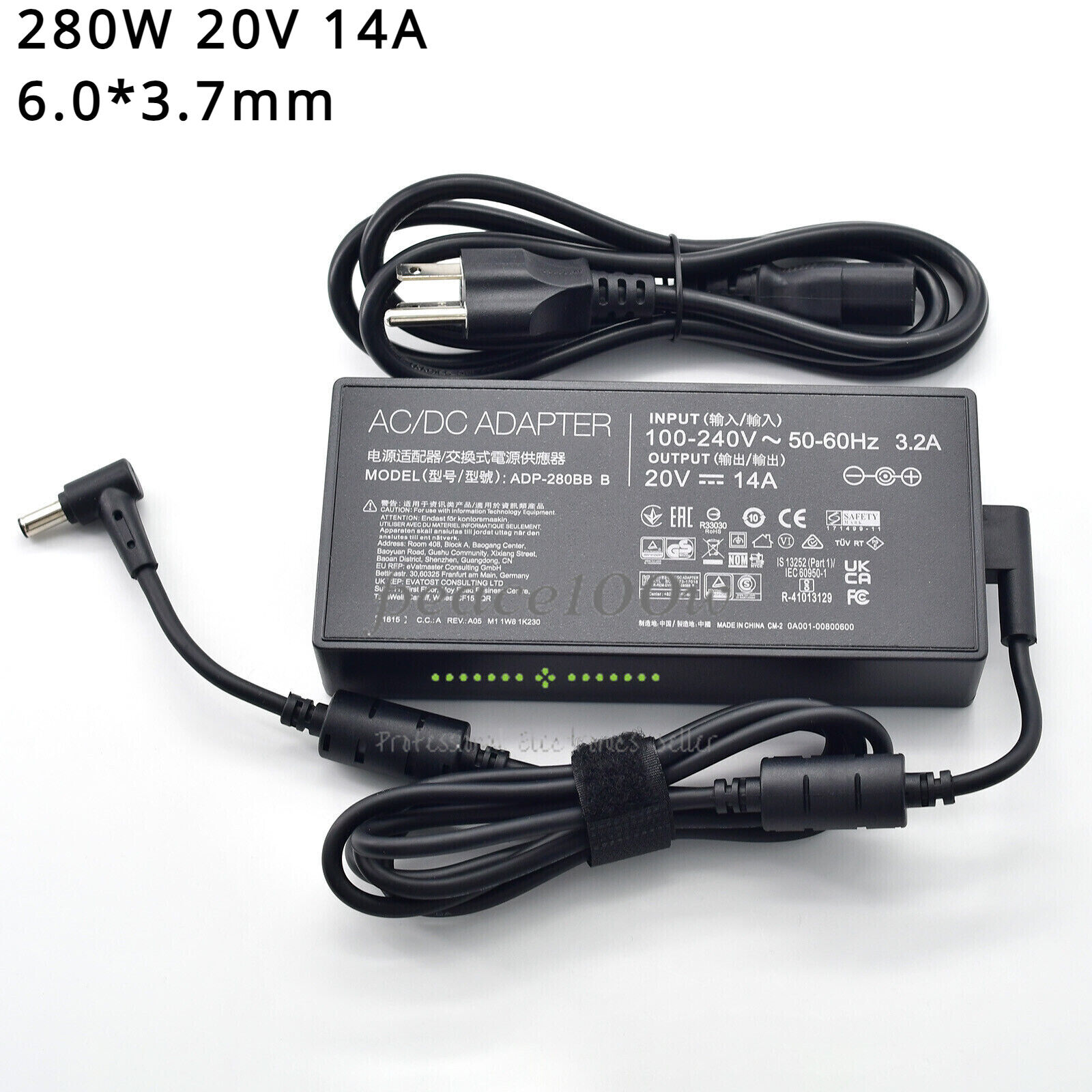 280W 20V 14A ADP-280EB B AC Adapter Charger for ASUS ROG Strix G614JV 6.0*3.7mm
