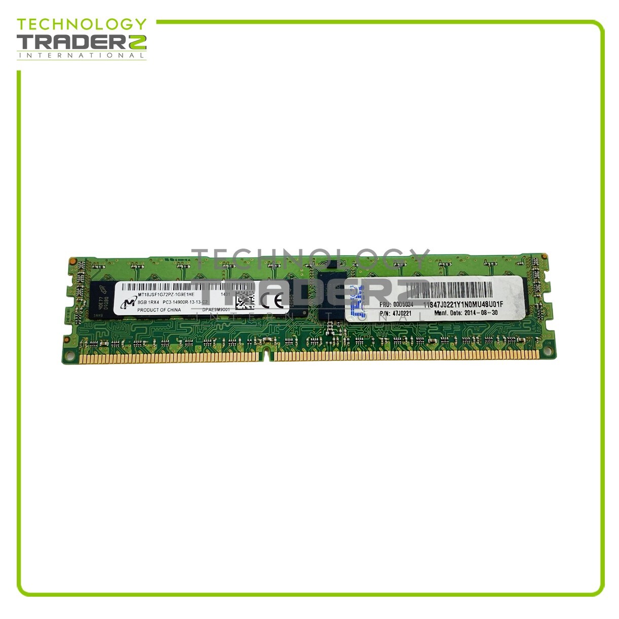00D5034 IBM 8GB PC3-14900 DDR3-1866MHz ECC Reg Single Rank Memory Module 47J0221