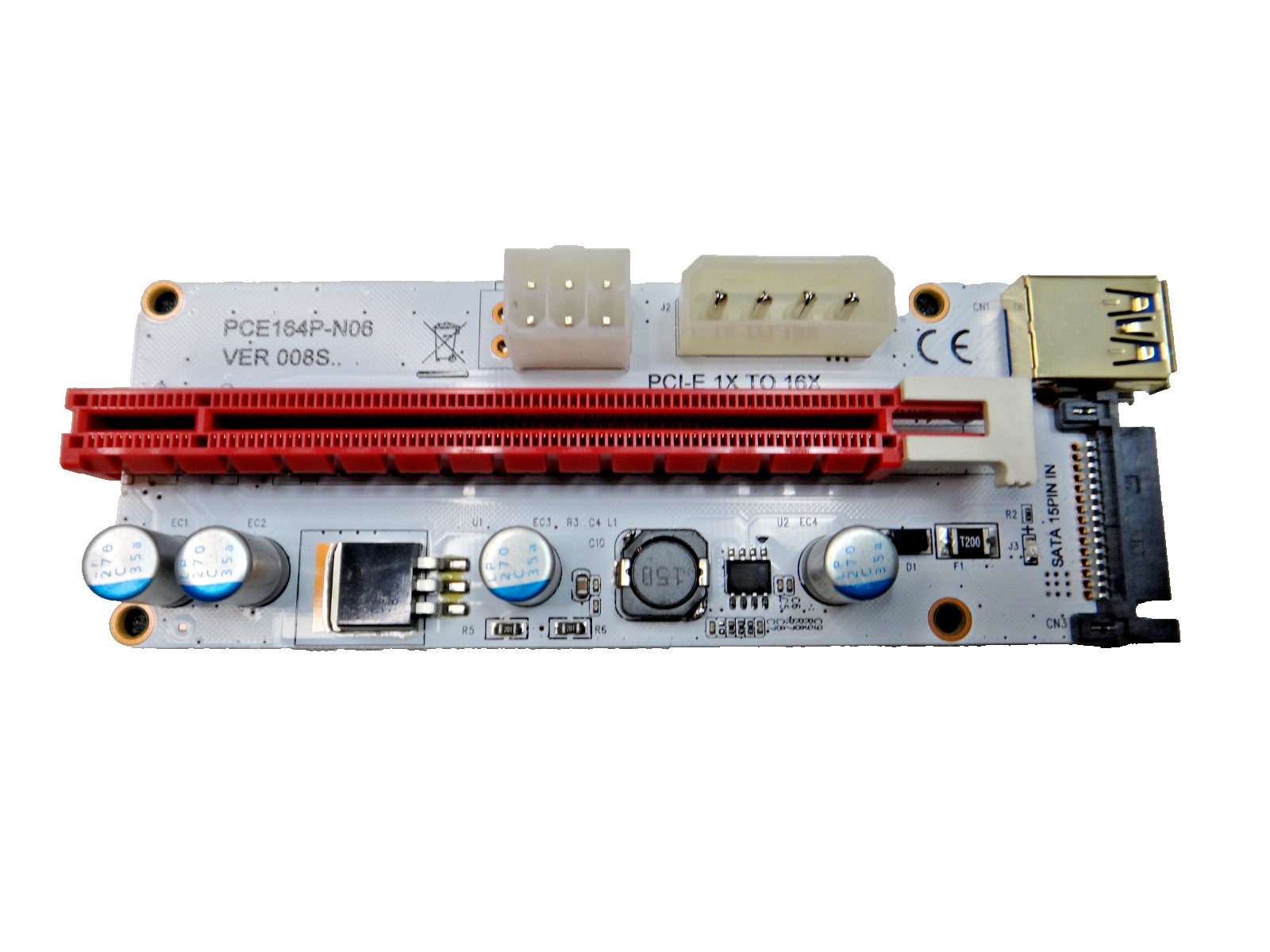 PCI-E Express Adapter PCE164P-N06 Ver 008S 1x-16x 3.0 Lot of 2