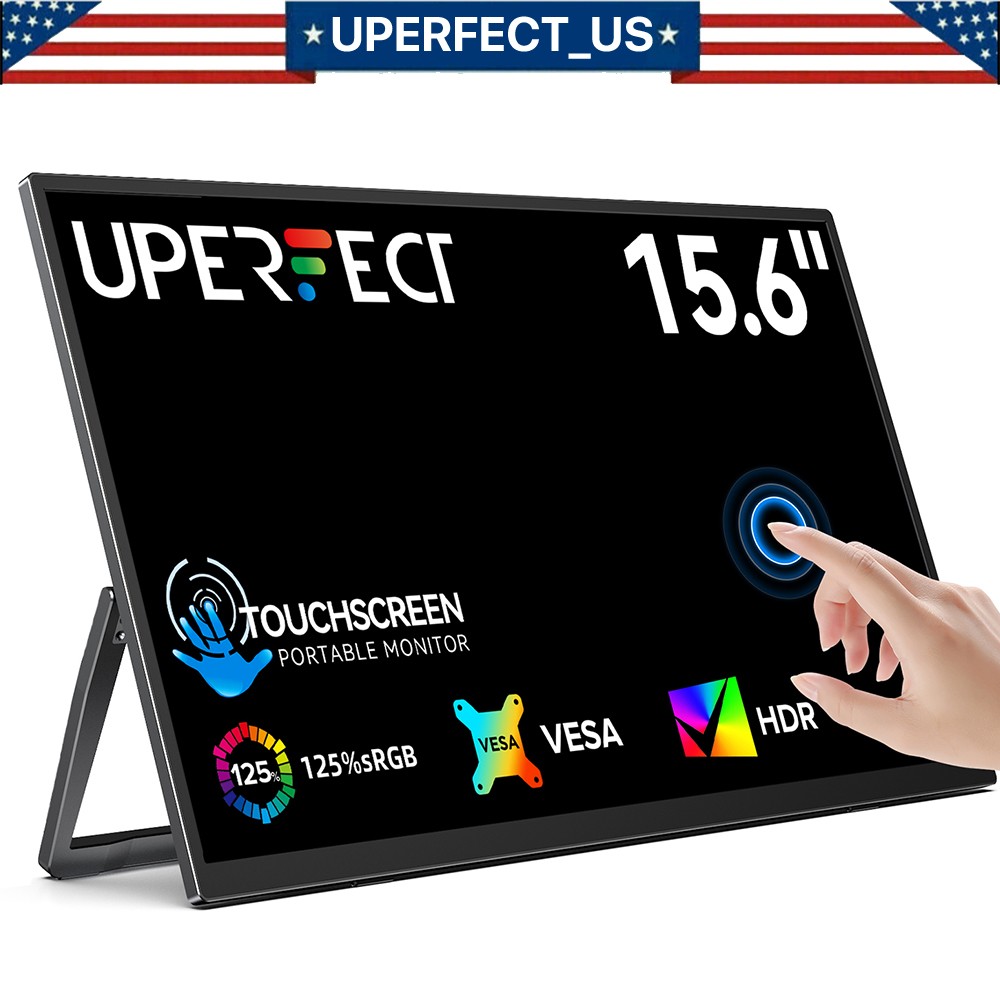 UPERFECT 15.6'' Portable Touchscreen 1500:1 Monitor w/VESA & 180° Adjustable NEW