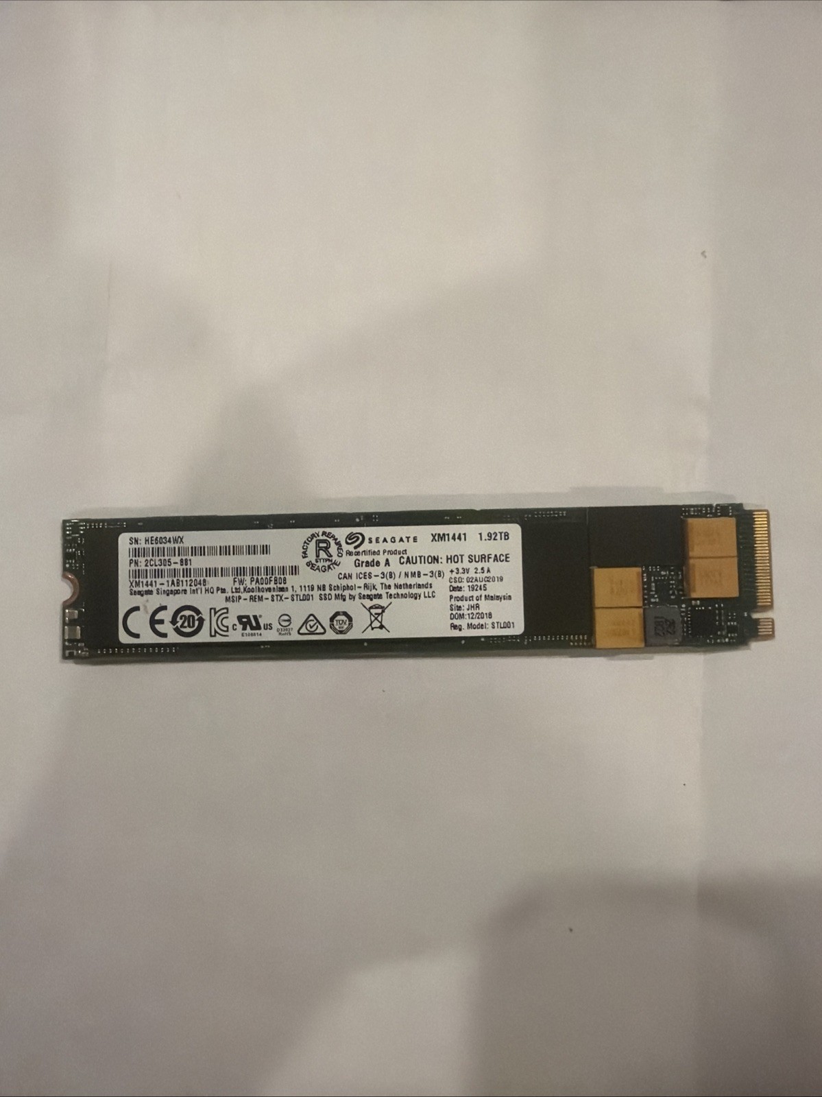 Seagate Nytro XM1441 1.92TB NVMe PCIe 3.0 x4 M.2 22110 SSD