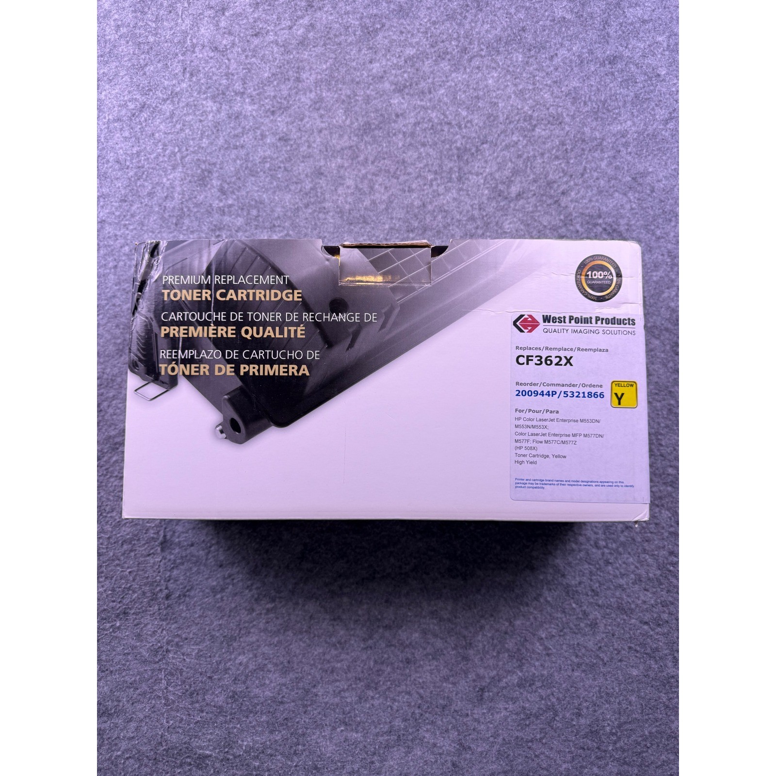 West Point Products Toner Cartridge Yellow NEW CF362X High Yield 508X