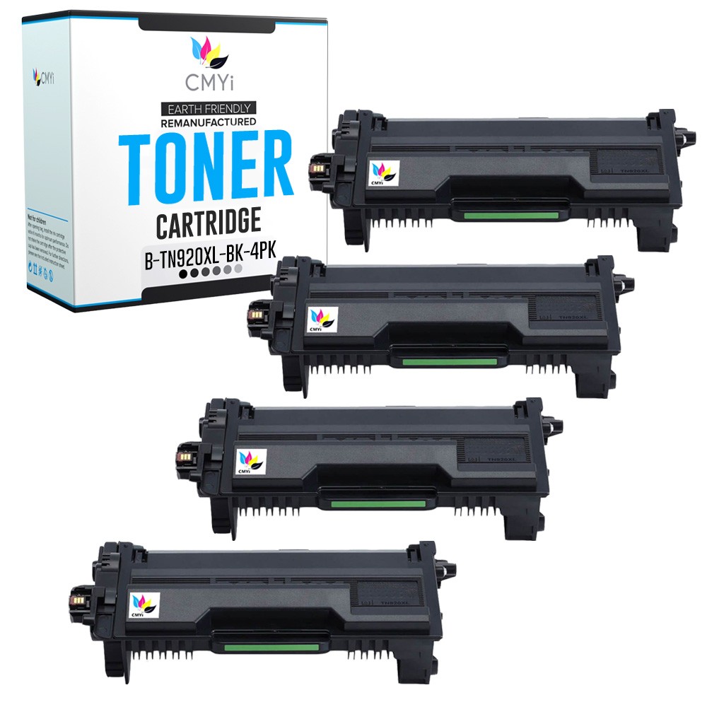 4-Pack Compatible CMYi TN-920XL Black Toner Cartridge fits Brother HL-L5210DW