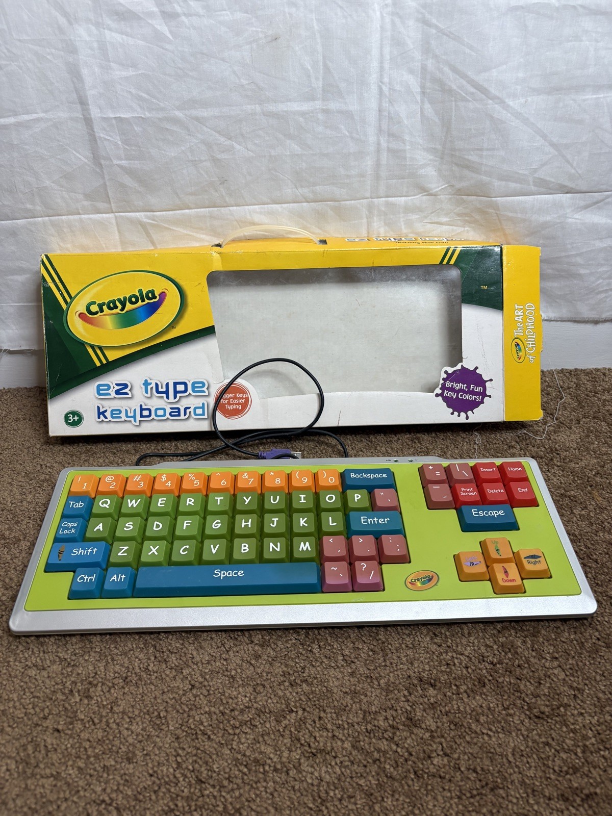 Crayola EZ Type Keyboard USB Plug & Play PC Computer Large Button Keys - Working
