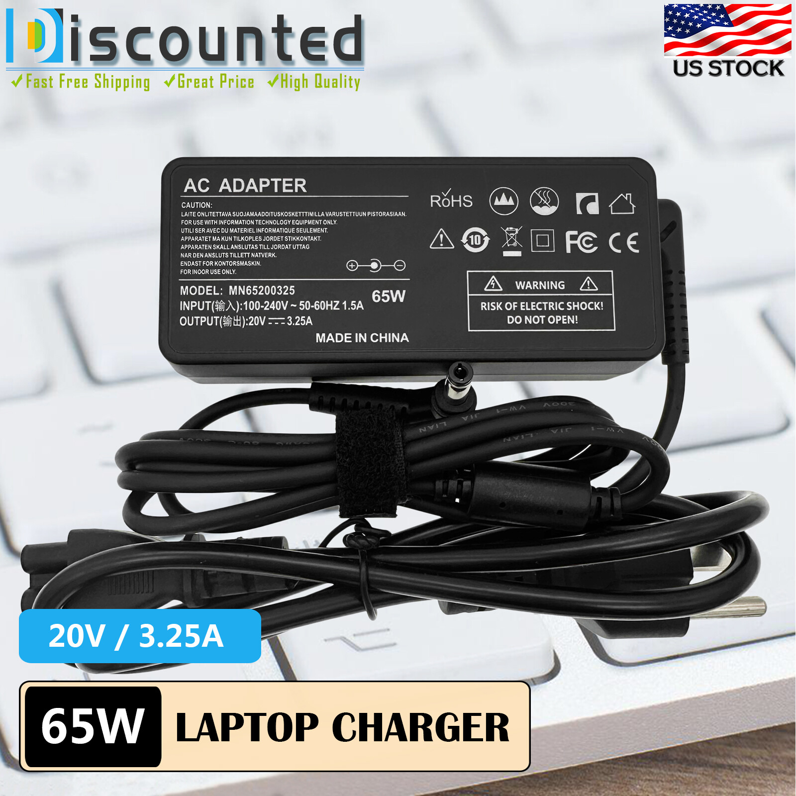 AC Adapter For MSI Optix G24C4 G27C5 G32C4 G32CQ4 LED Monitor Power Supply Cord