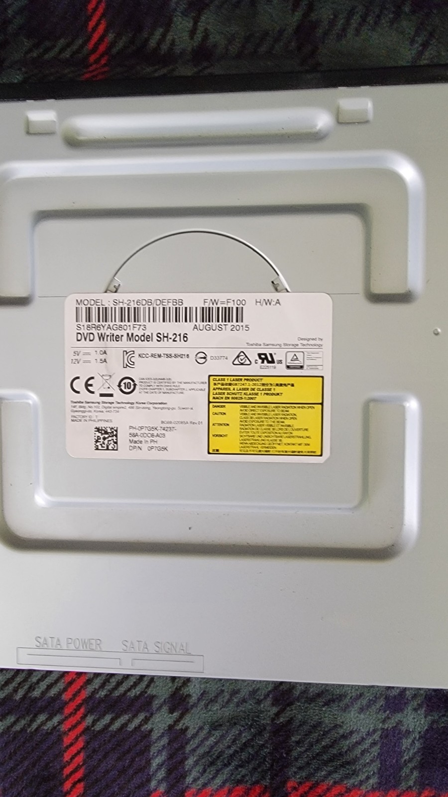 Toshiba Samsung DVD Writer Black Model SH-216
