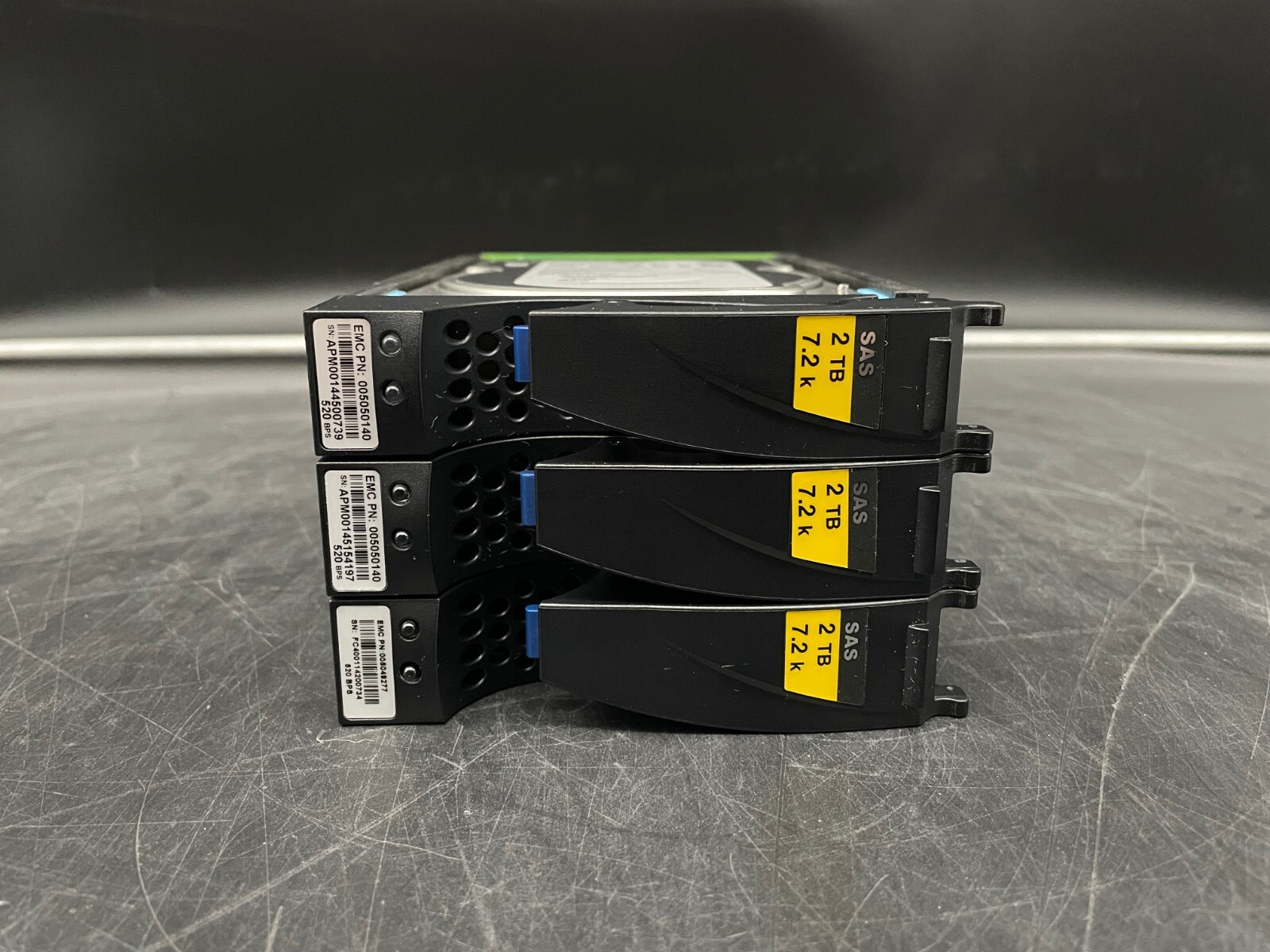 EMC 2TB 7.2K SAS HDD w/Caddy V3-VS07-020E, 005050140, 005049277 - Lot of 3