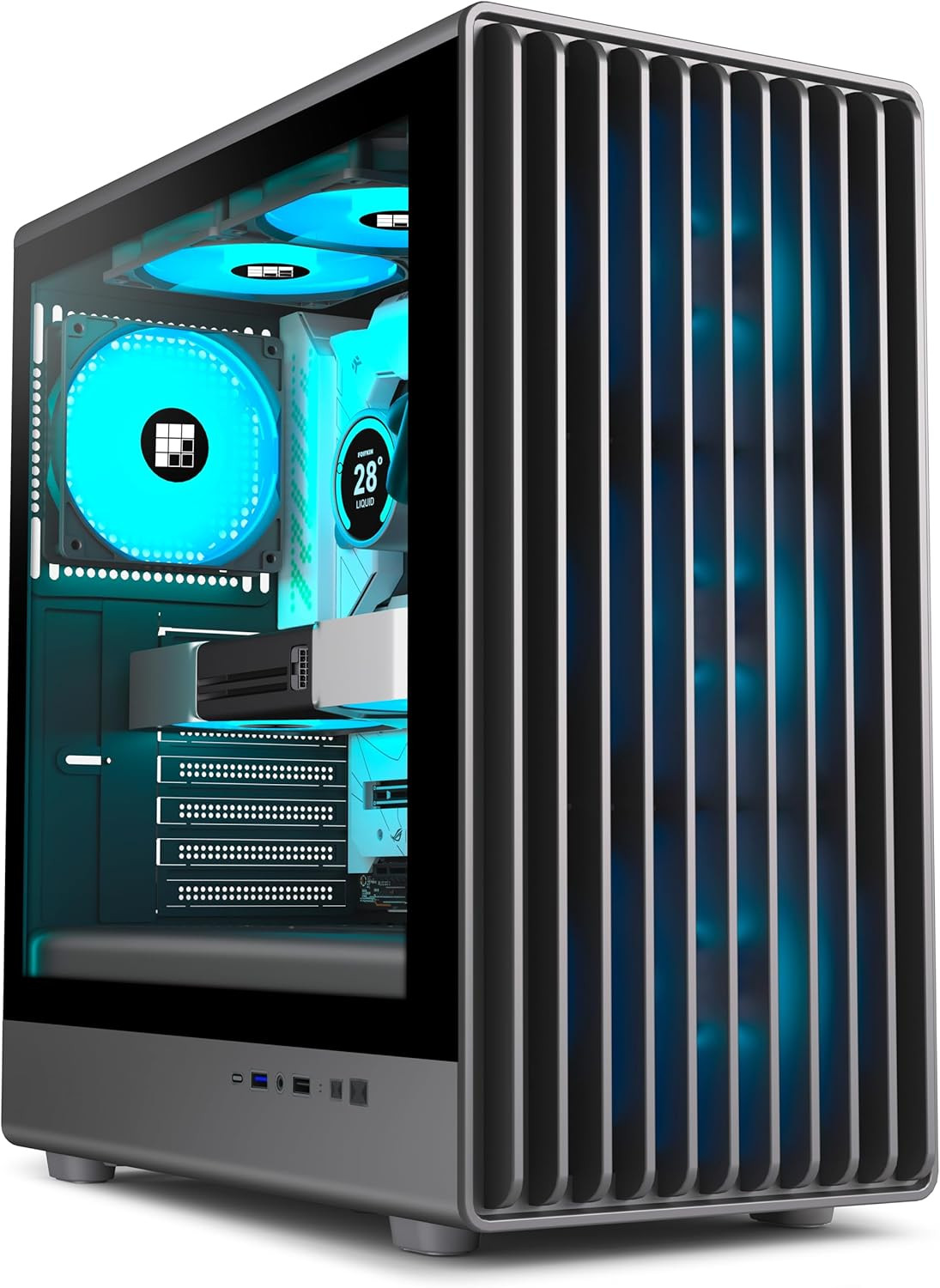 K6 PC Case - Pre-Installed 6 PWM ARGB Fan (3 X 120Mm, 3 X 140Mm), ATX Mid-Tower