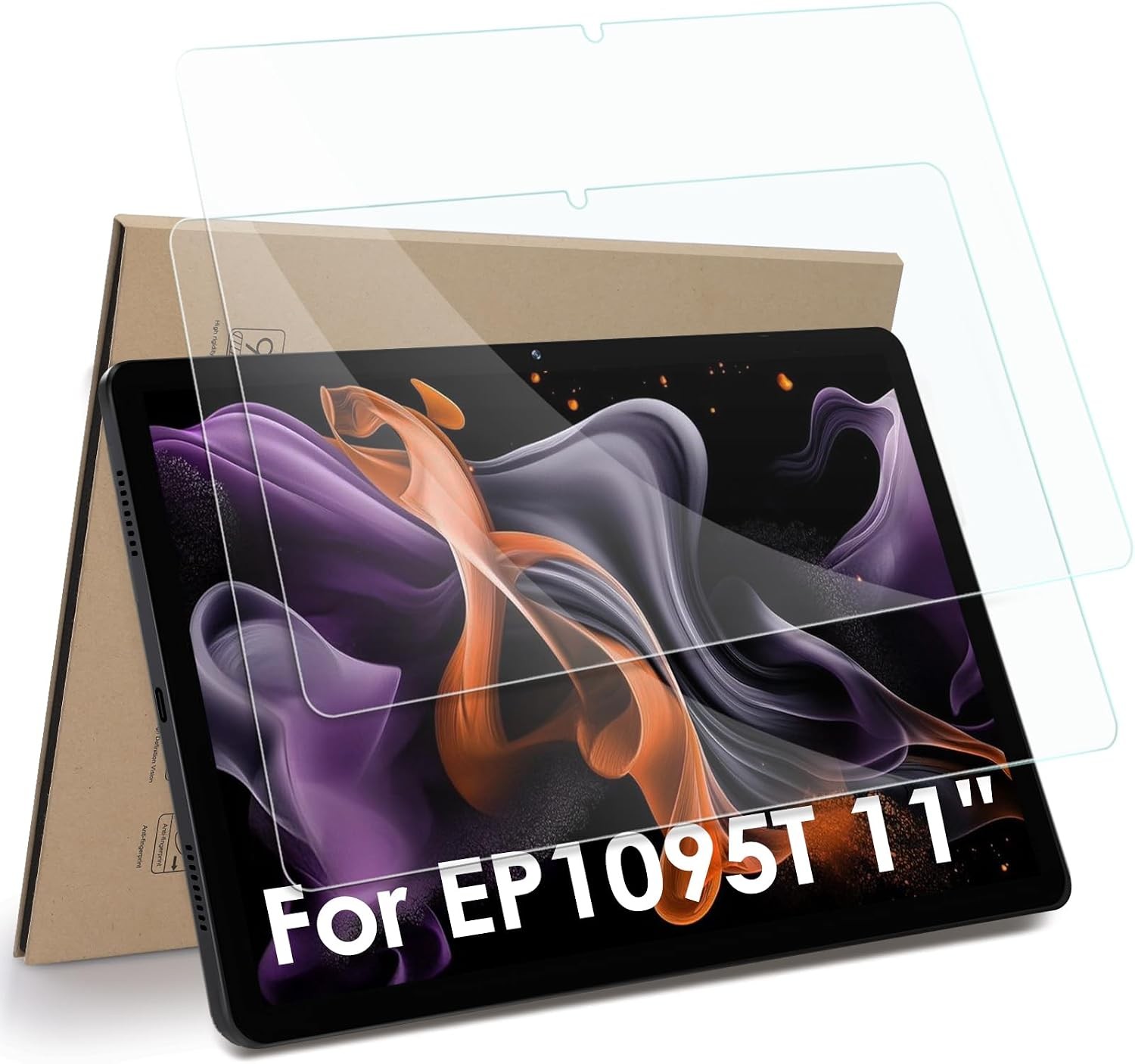 2-Pack Tempered Glass Screen Protector for ApoloMedia EP1095T 11" Tablet