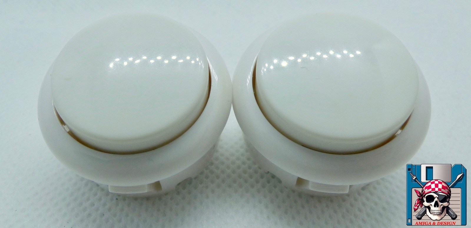 🕹 COMPETITION PRO 2 x Button White / Fire Buttons / Amiga / Atari / C64 🕹