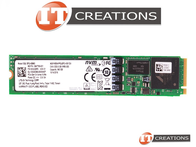 LITE ON 960GB PCIE NVME M.2 22110 ENTERPRISE EP2 SOLID STATE DRIVE SSD EP2-KB960