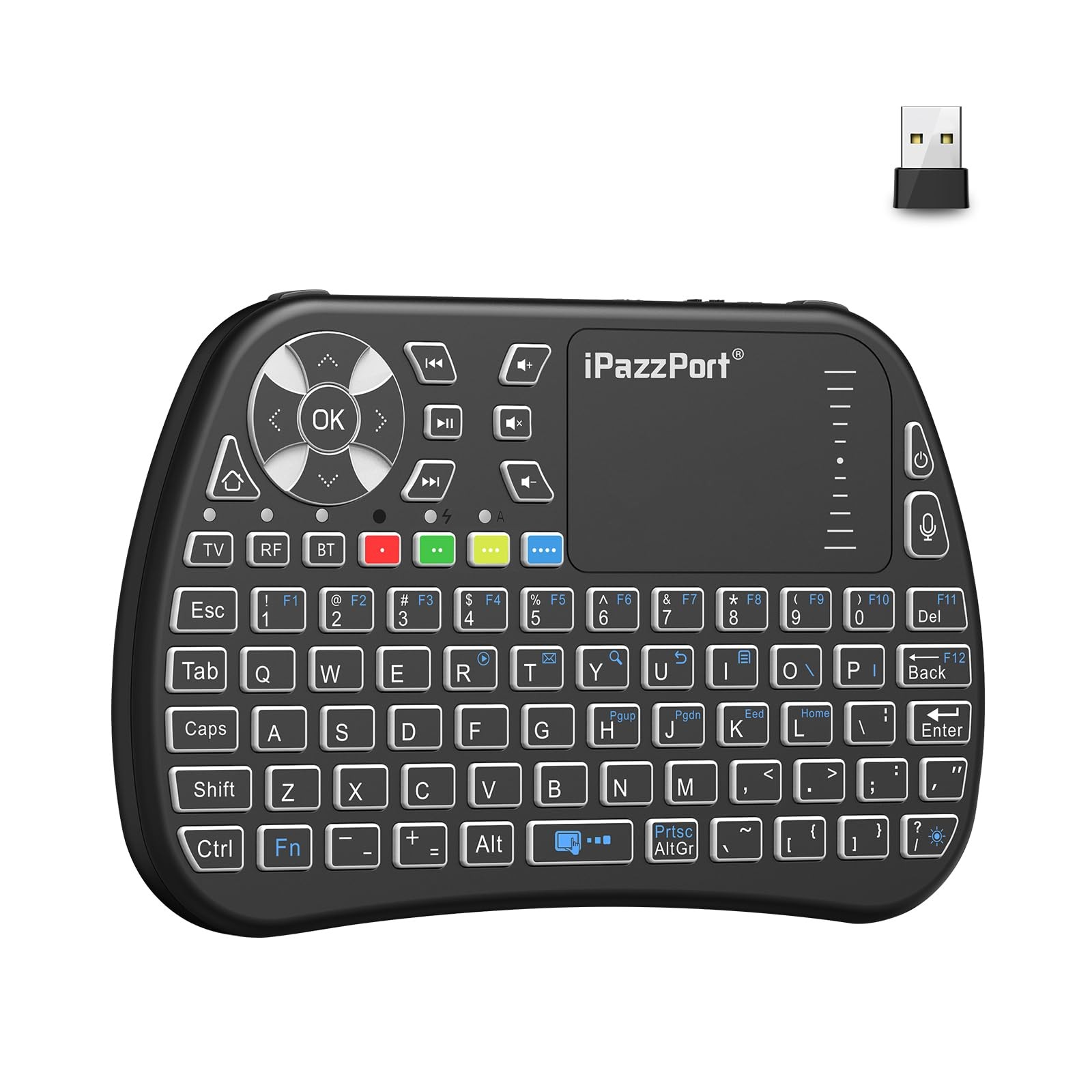 iPazzPort Bluetooth Mini Keyboard with Touchpad, 2.4G Wireless Keyboard... 